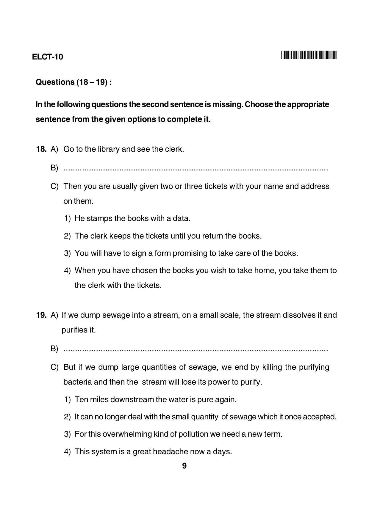 Karnataka NTSE 2017 LCT Question Paper - Page 9