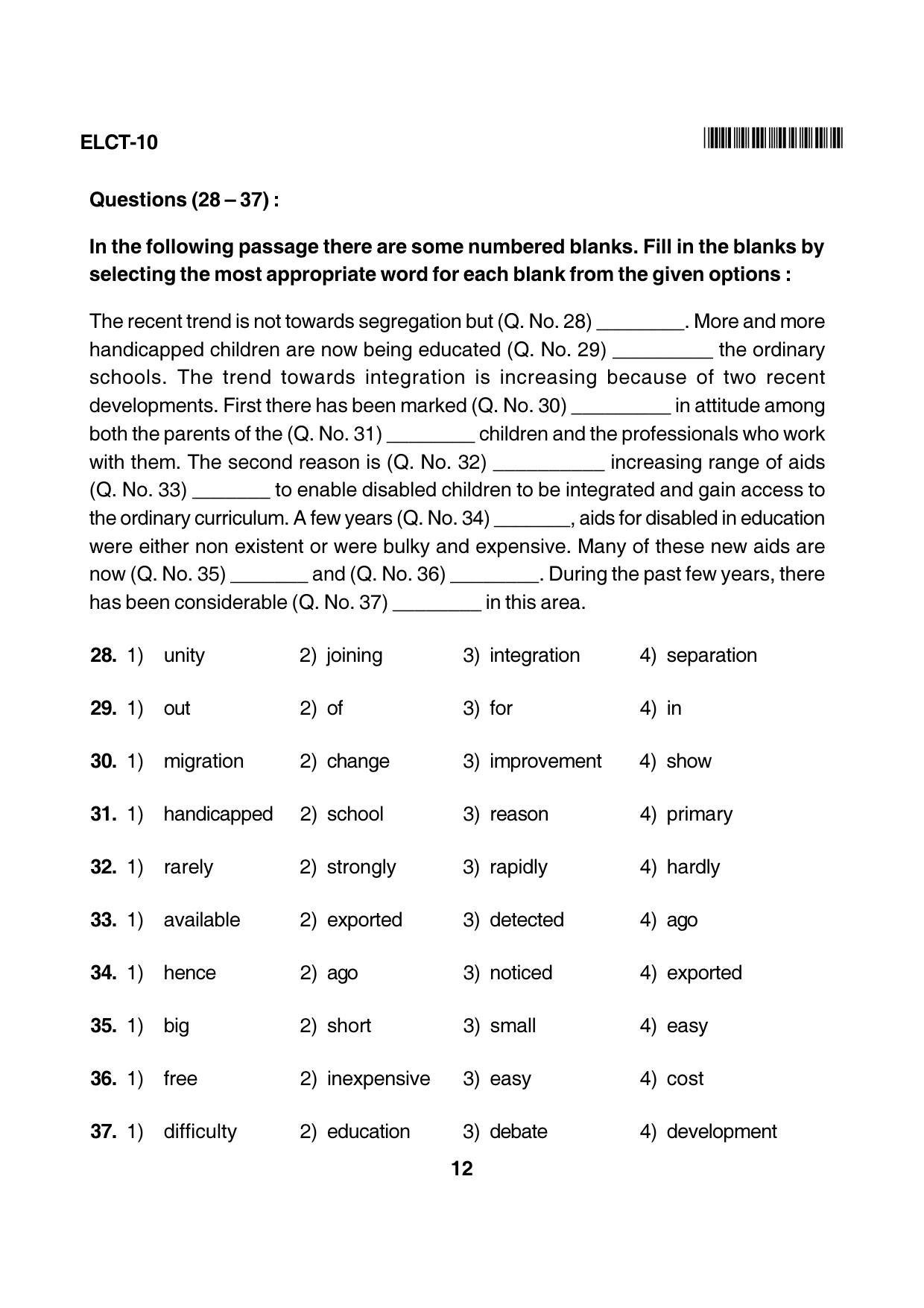 Karnataka NTSE 2017 LCT Question Paper - Page 12