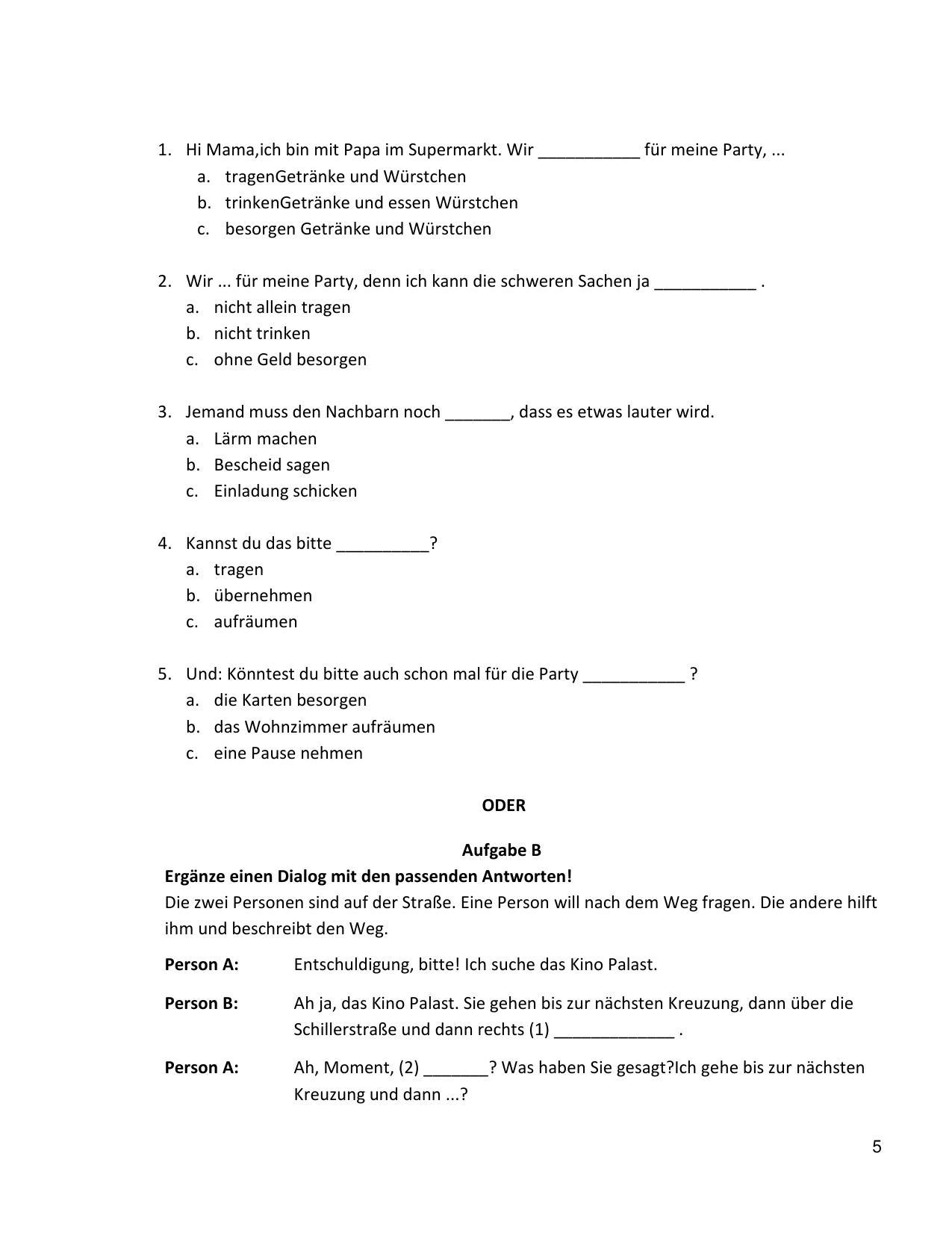 CBSE Class 10 German Sample Paper 2021-22 - Page 5