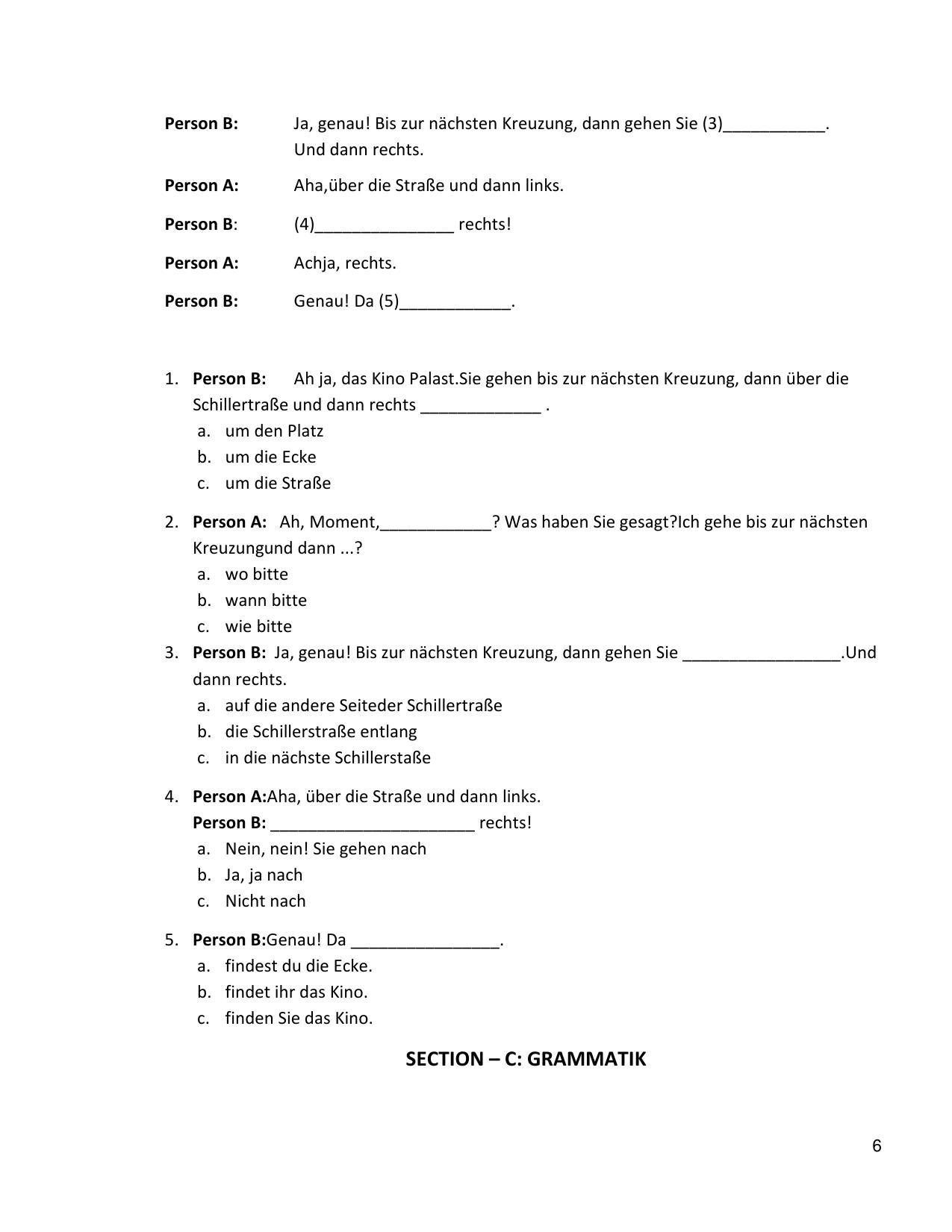 CBSE Class 10 German Sample Paper 2021-22 - Page 6