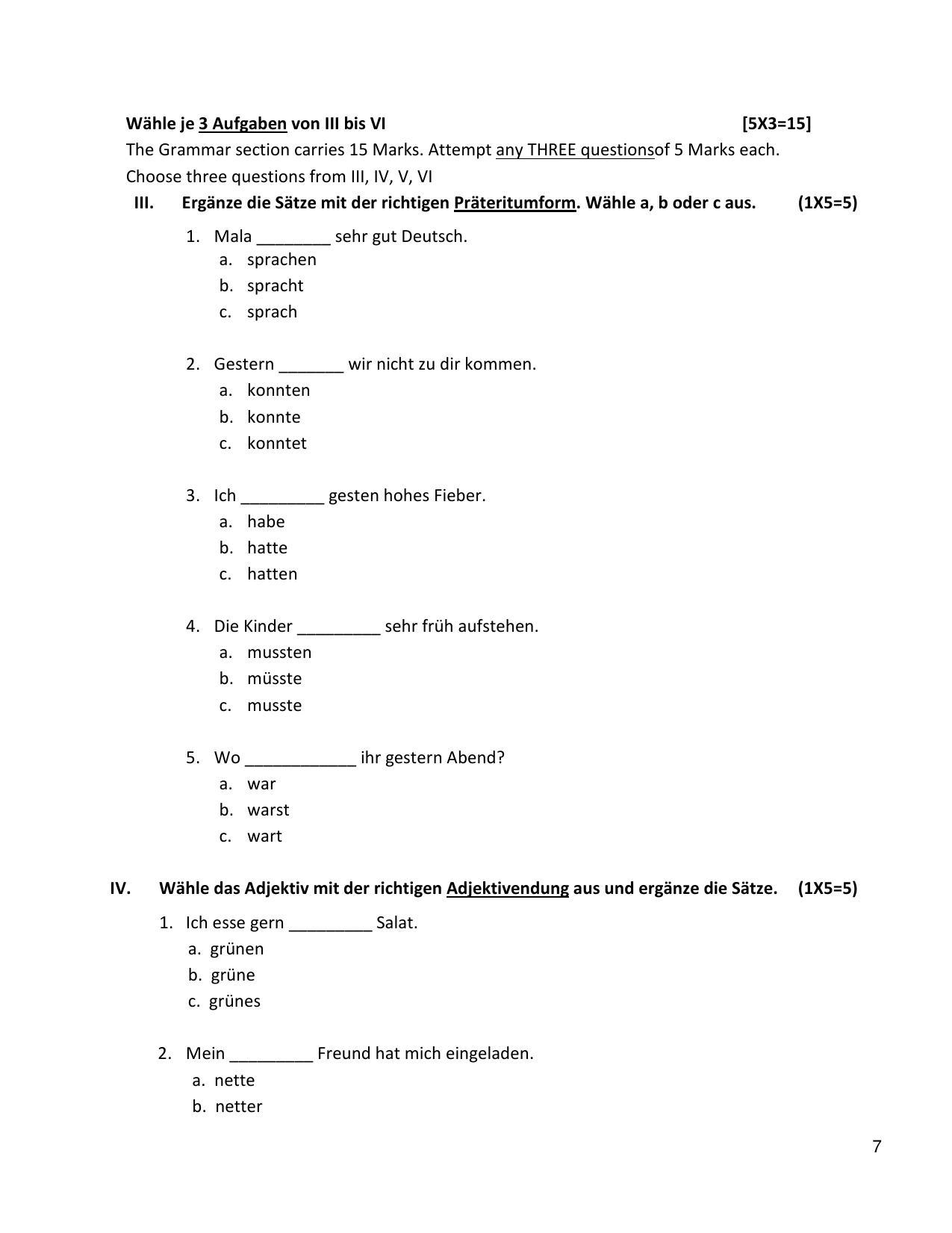 CBSE Class 10 German Sample Paper 2021-22 - Page 7