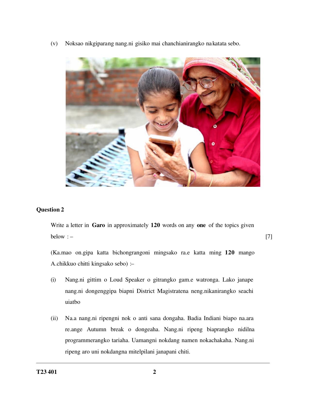 ICSE Class 10 GARO 2023 Question Paper - Page 2