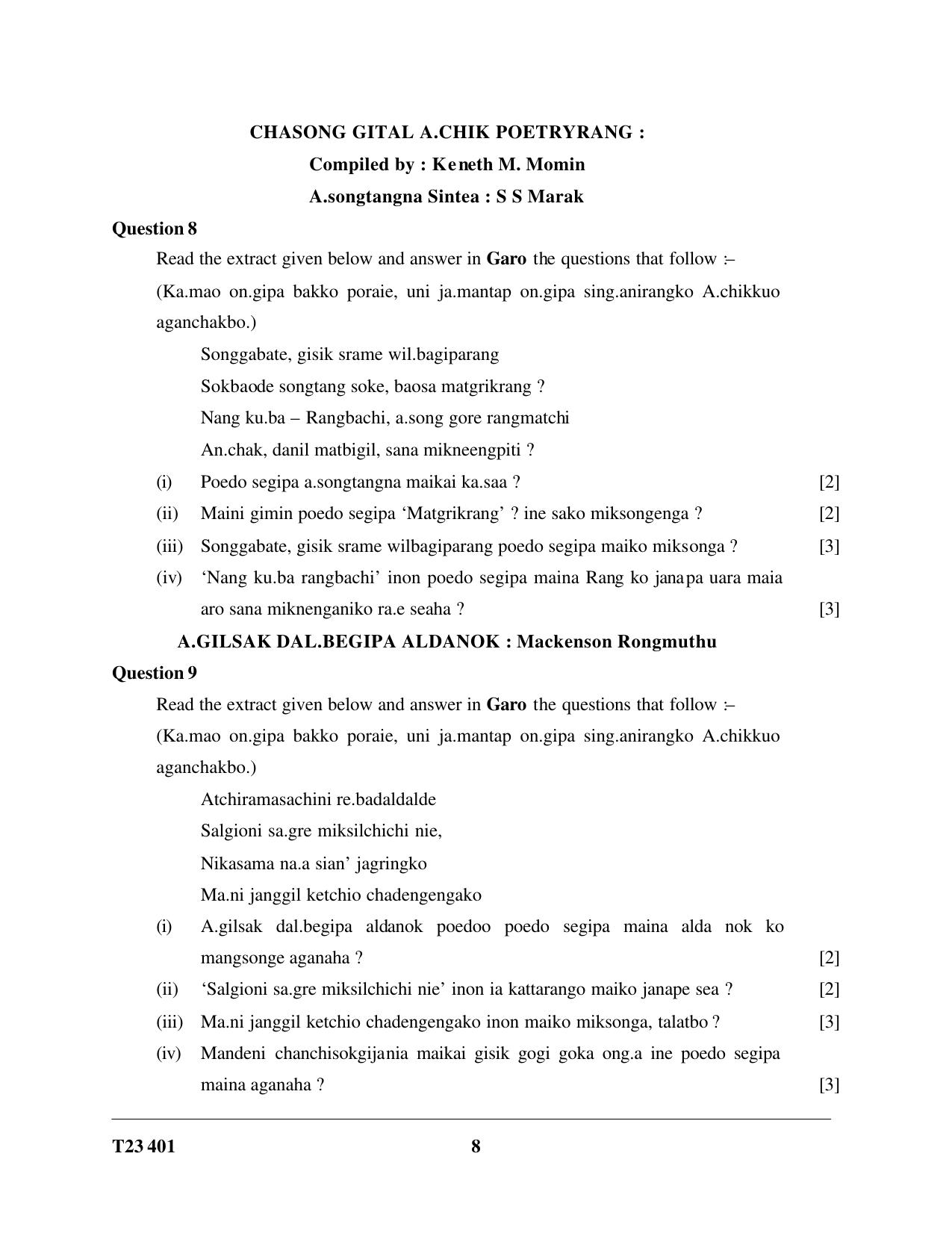 ICSE Class 10 GARO 2023 Question Paper - Page 8