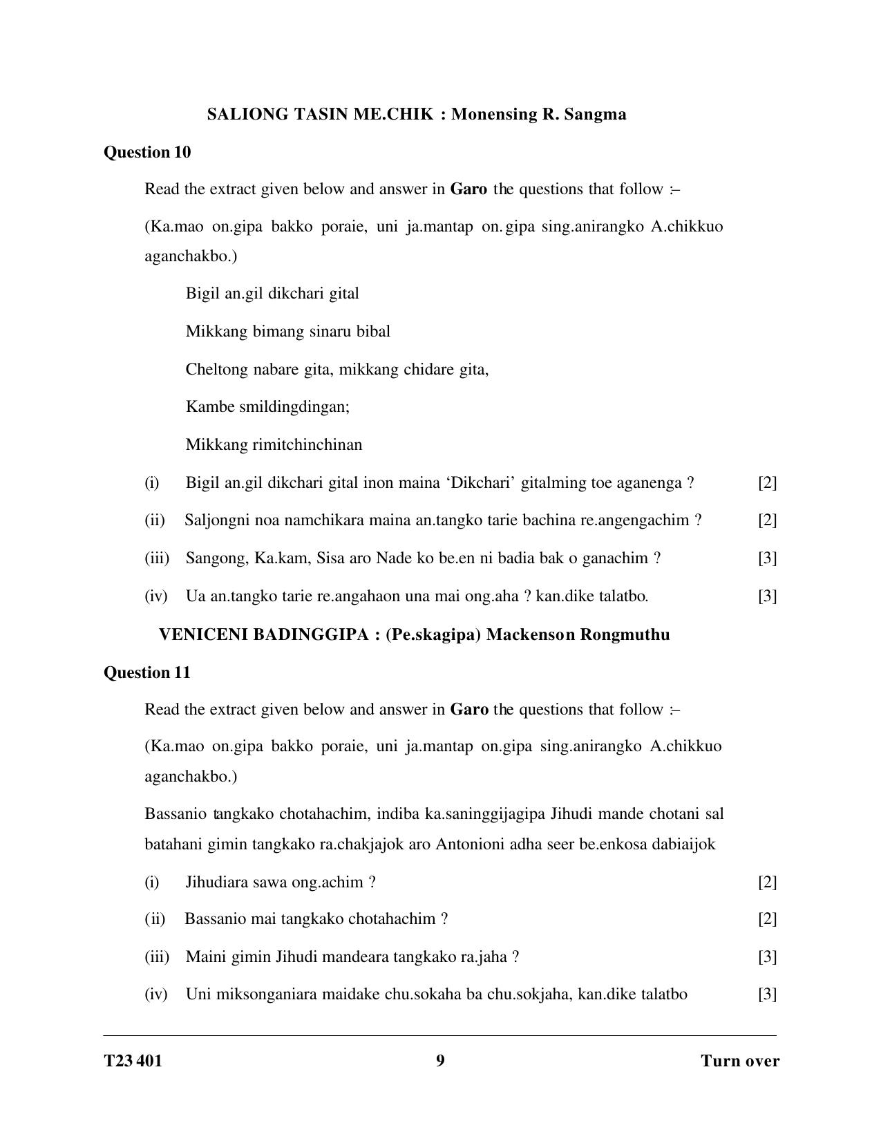 ICSE Class 10 GARO 2023 Question Paper - Page 9