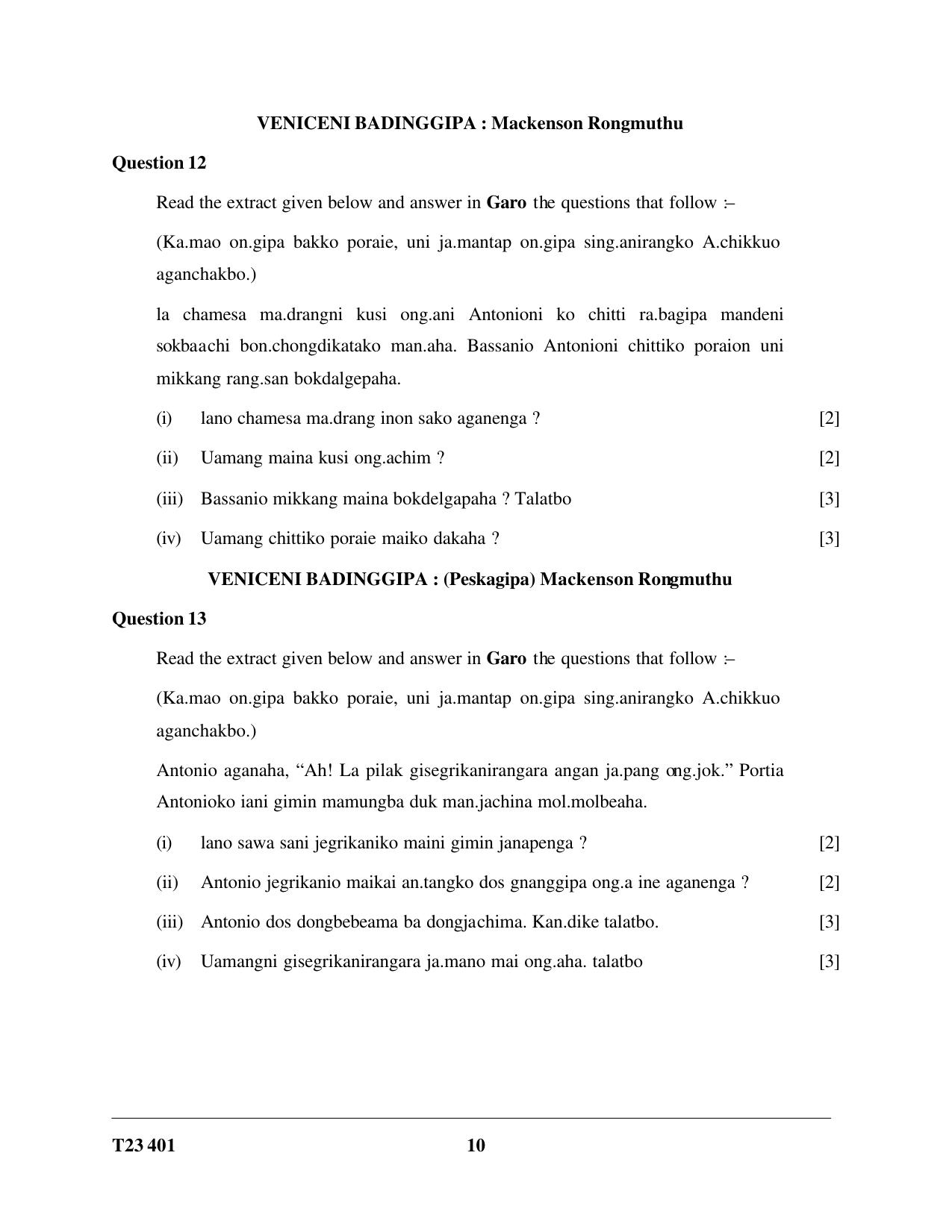 ICSE Class 10 GARO 2023 Question Paper - Page 10