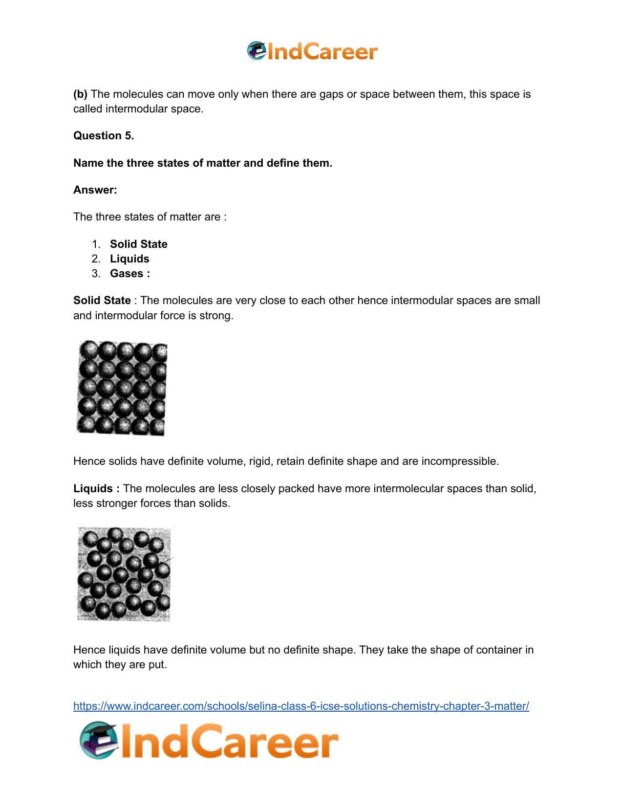 Selina Class 6 ICSE Solutions Chemistry : Chapter 3- Matter - Page 5