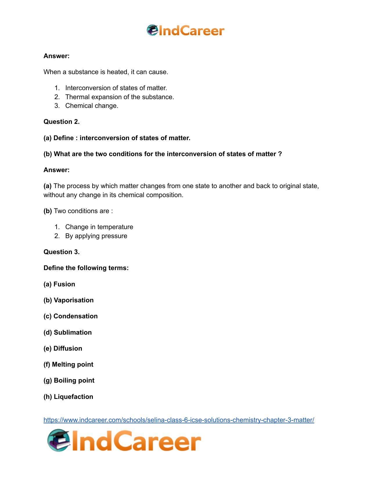 Selina Class 6 ICSE Solutions Chemistry : Chapter 3- Matter - Page 9