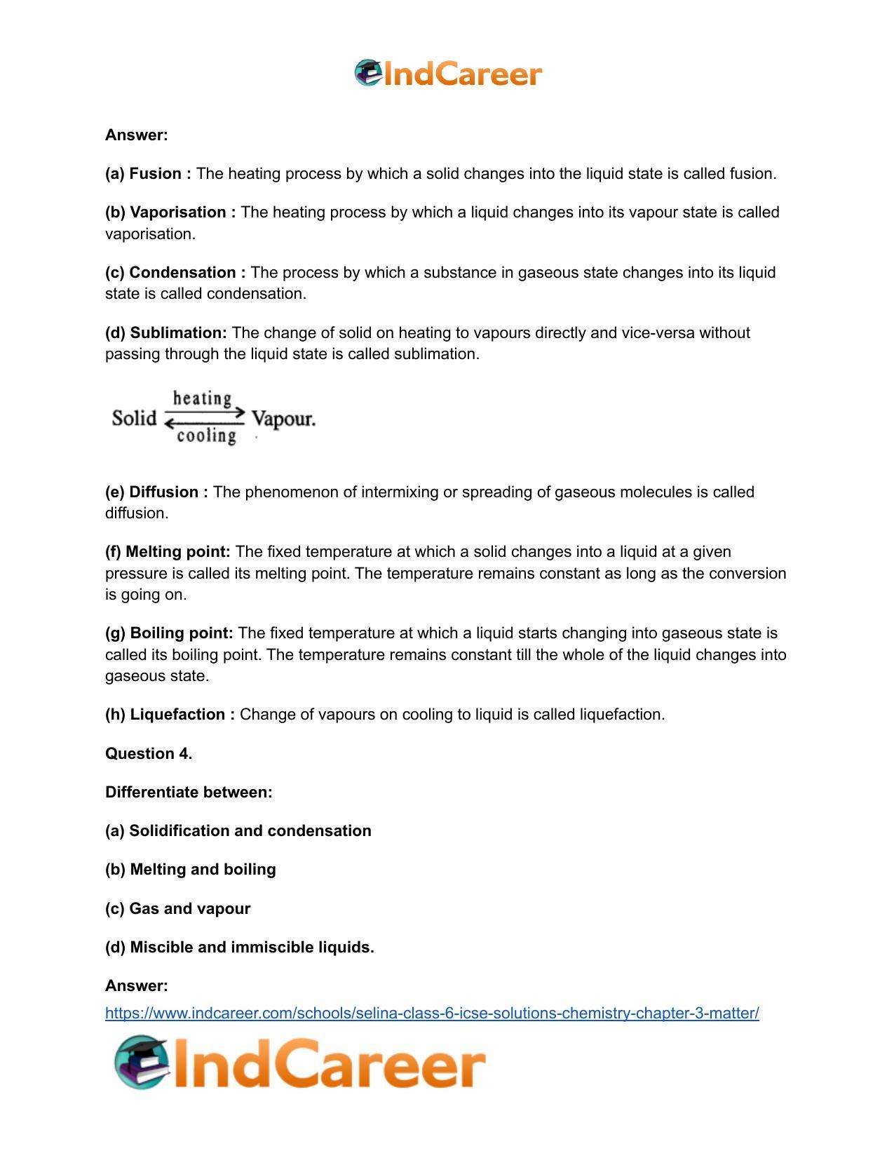 Selina Class 6 ICSE Solutions Chemistry : Chapter 3- Matter - Page 10