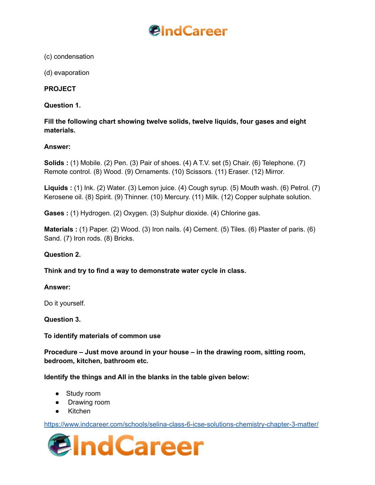 Selina Class 6 ICSE Solutions Chemistry : Chapter 3- Matter - Page 19