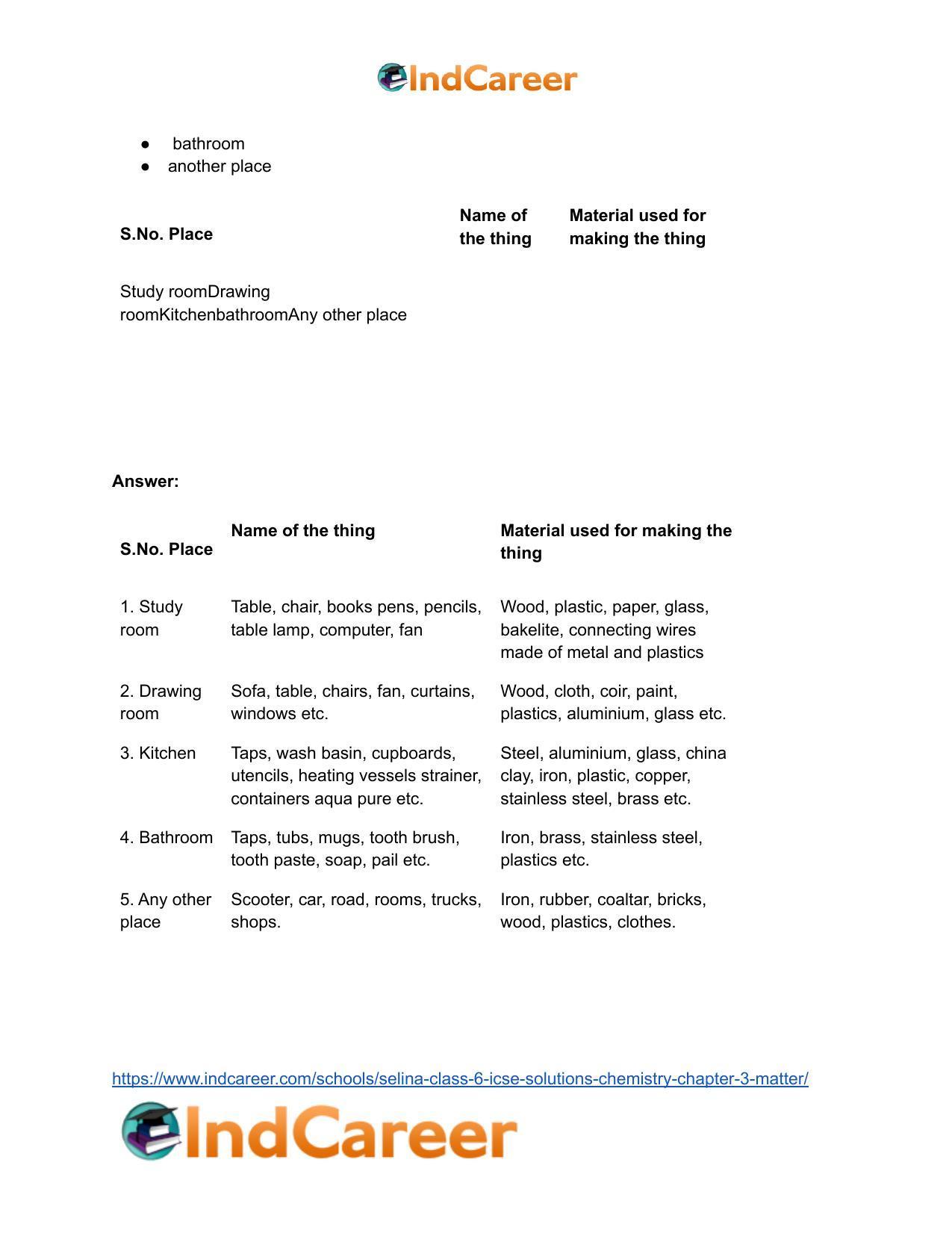 Selina Class 6 ICSE Solutions Chemistry : Chapter 3- Matter - Page 20
