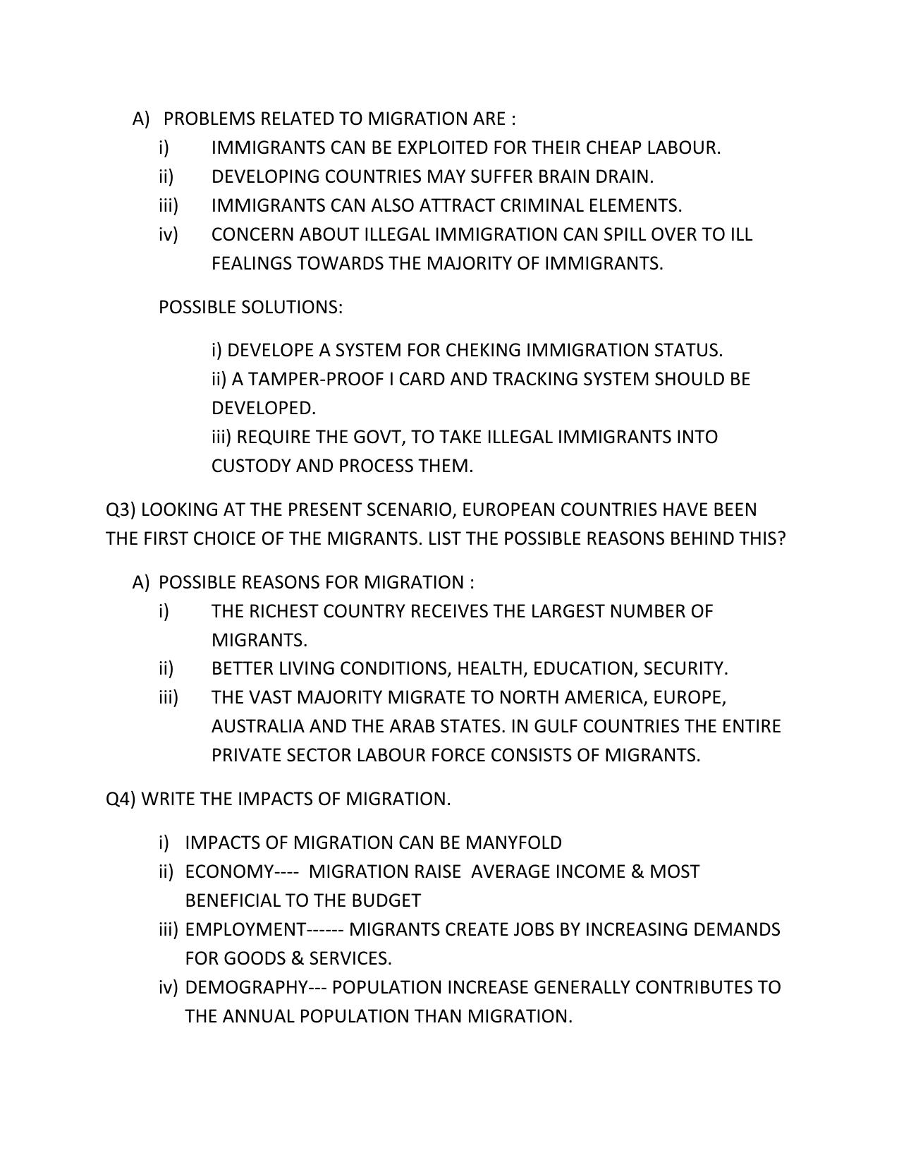CBSE Worksheets for Class 9 Social Science Migration Assignment - Page 2
