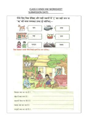 Worksheets for Class 2 Hindi Assignment 39