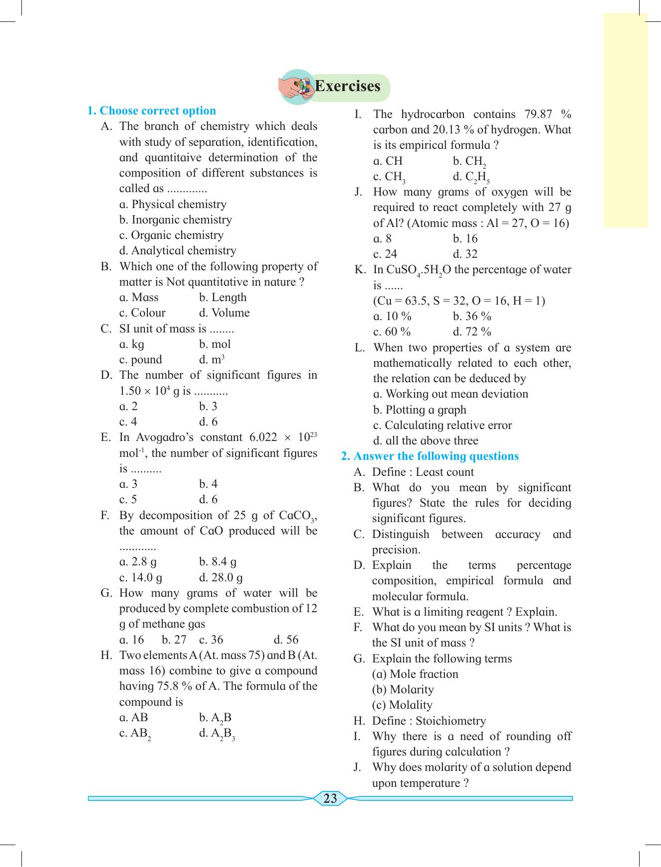 Maharashtra Board Class 11 Chemistry Textbook - Page 33