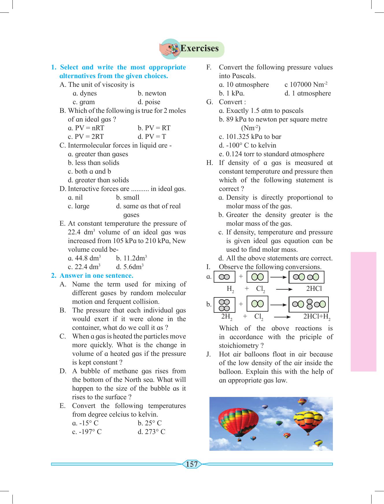 Maharashtra Board Class 11 Chemistry Textbook - Page 167