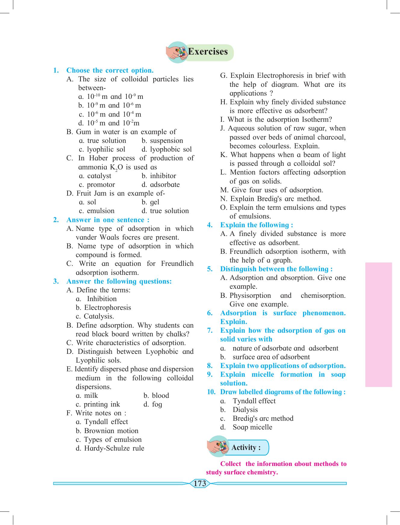 Maharashtra Board Class 11 Chemistry Textbook - Page 183