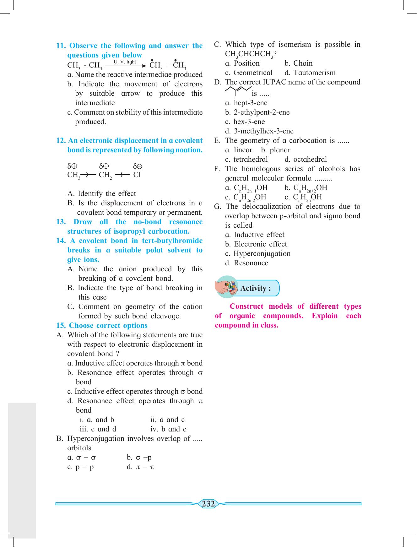 Maharashtra Board Class 11 Chemistry Textbook - Page 242