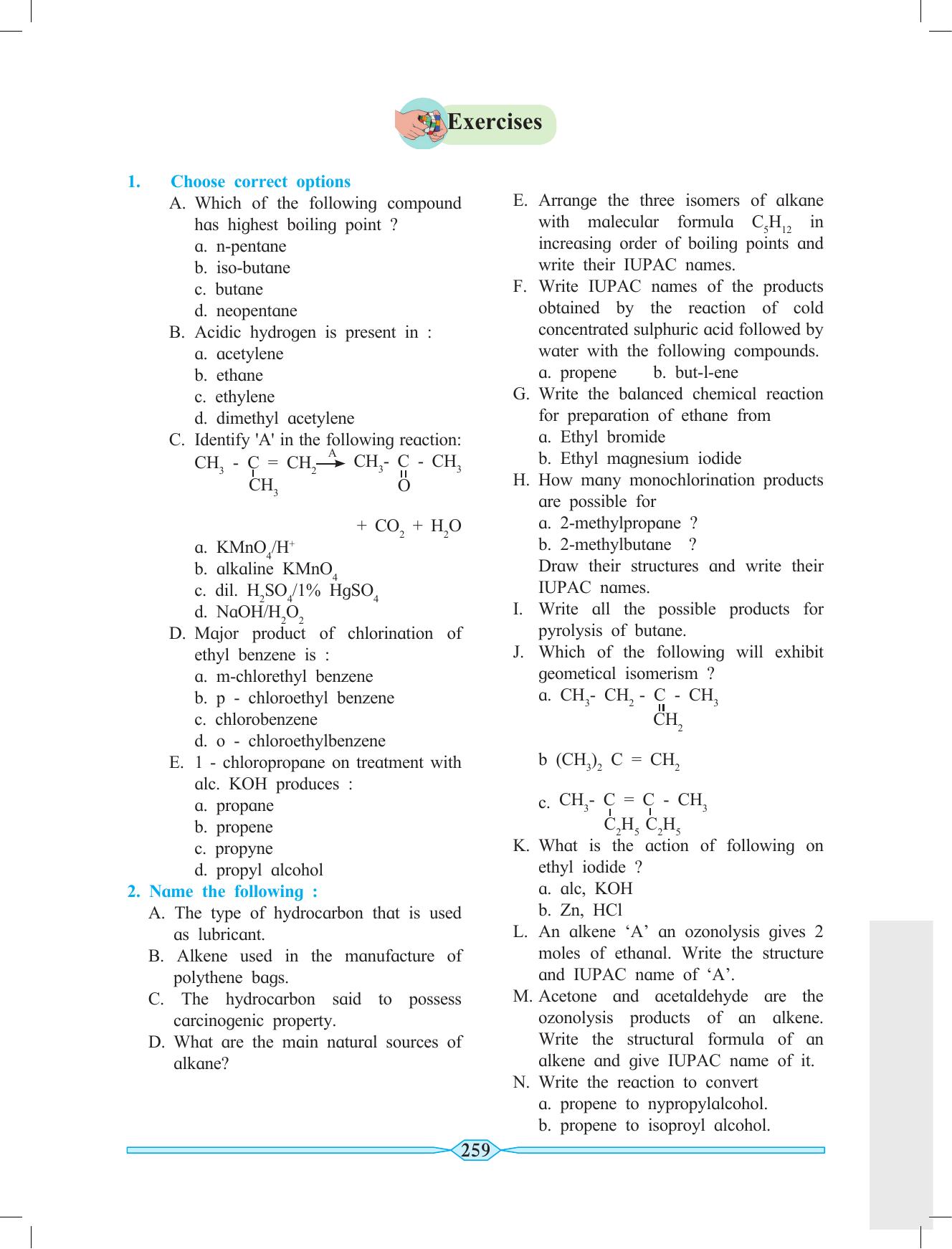 Maharashtra Board Class 11 Chemistry Textbook - Page 269