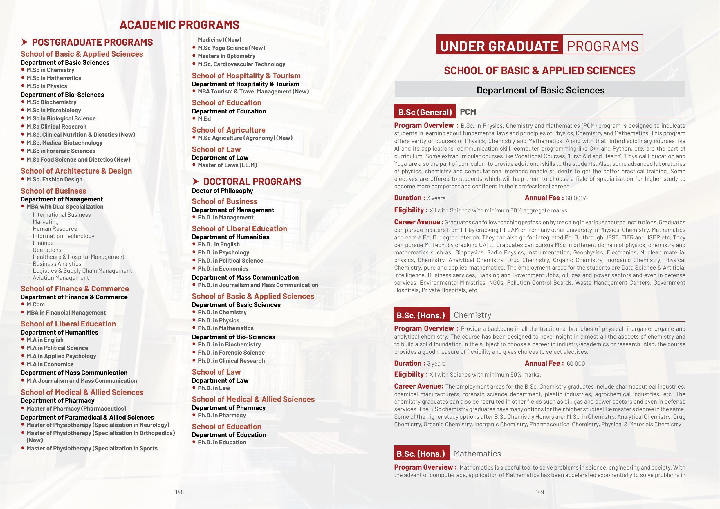 Galgotias University, Gautam Buddh Nagar Non-Engg. Prospectus 2021-22 - Page 96
