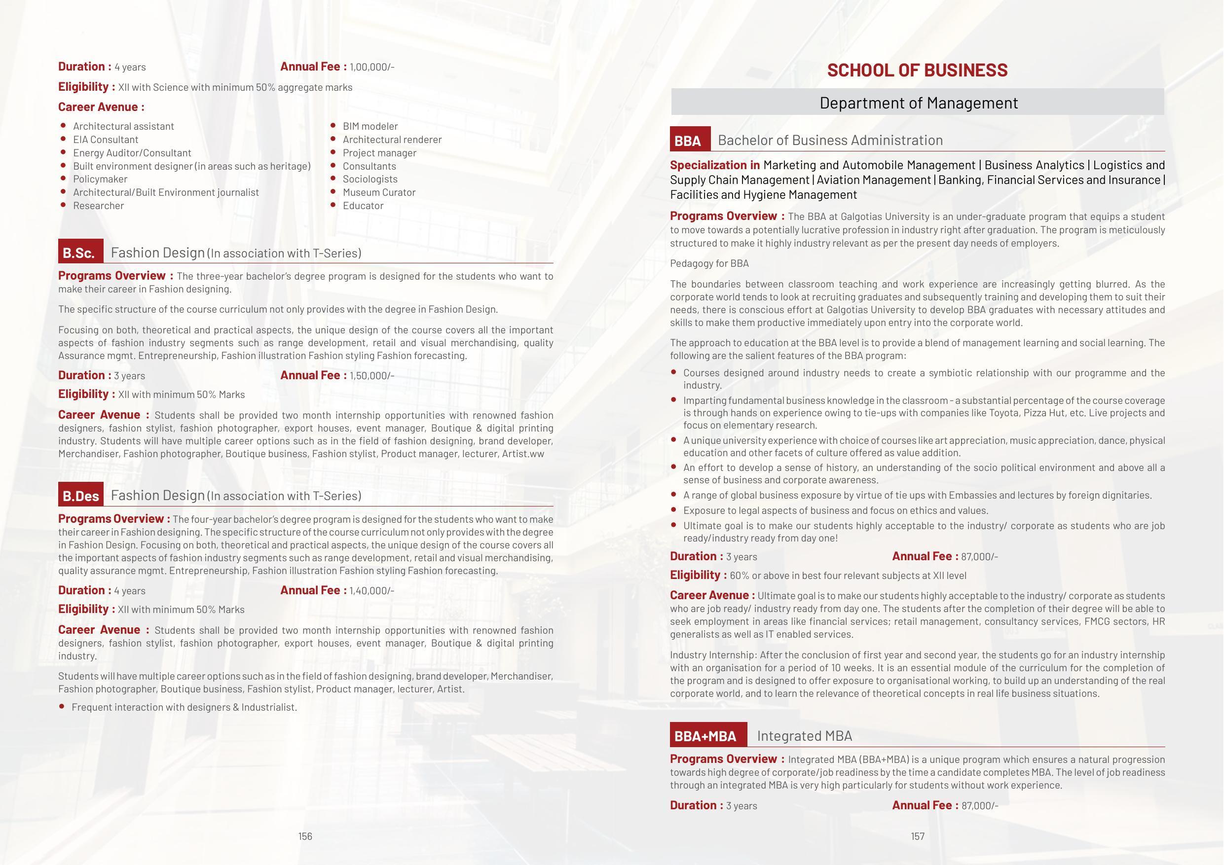 Galgotias University, Gautam Buddh Nagar Non-Engg. Prospectus 2021-22 - Page 100