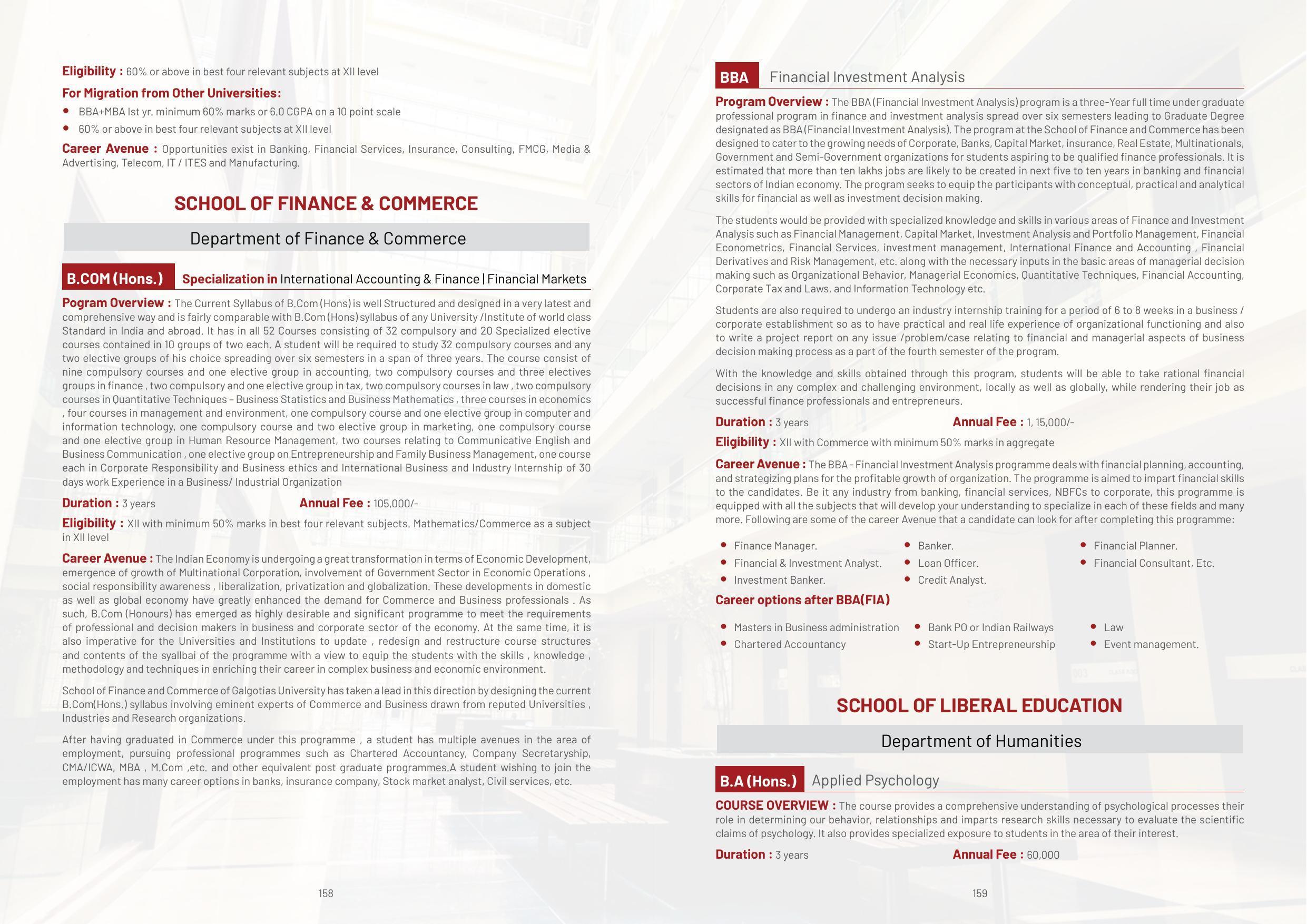 Galgotias University, Gautam Buddh Nagar Non-Engg. Prospectus 2021-22 - Page 101