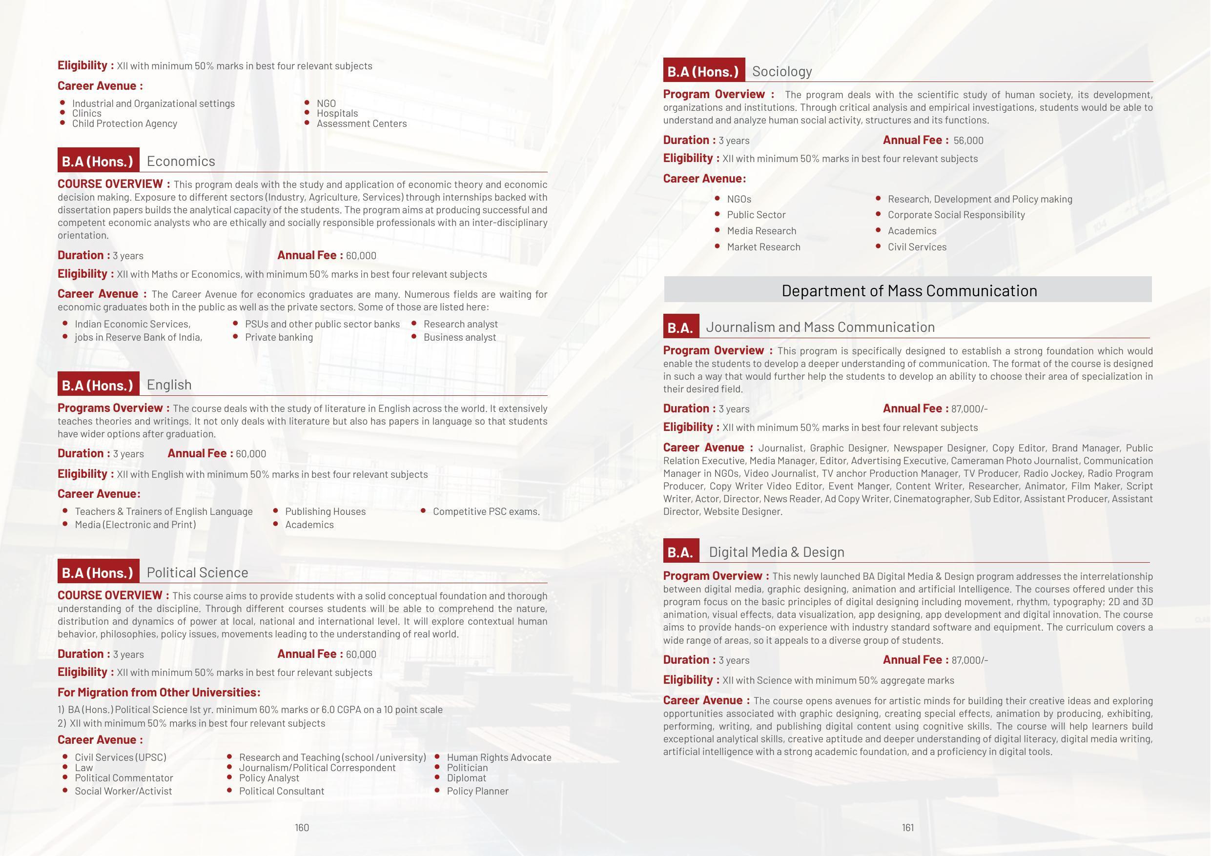 Galgotias University, Gautam Buddh Nagar Non-Engg. Prospectus 2021-22 - Page 102