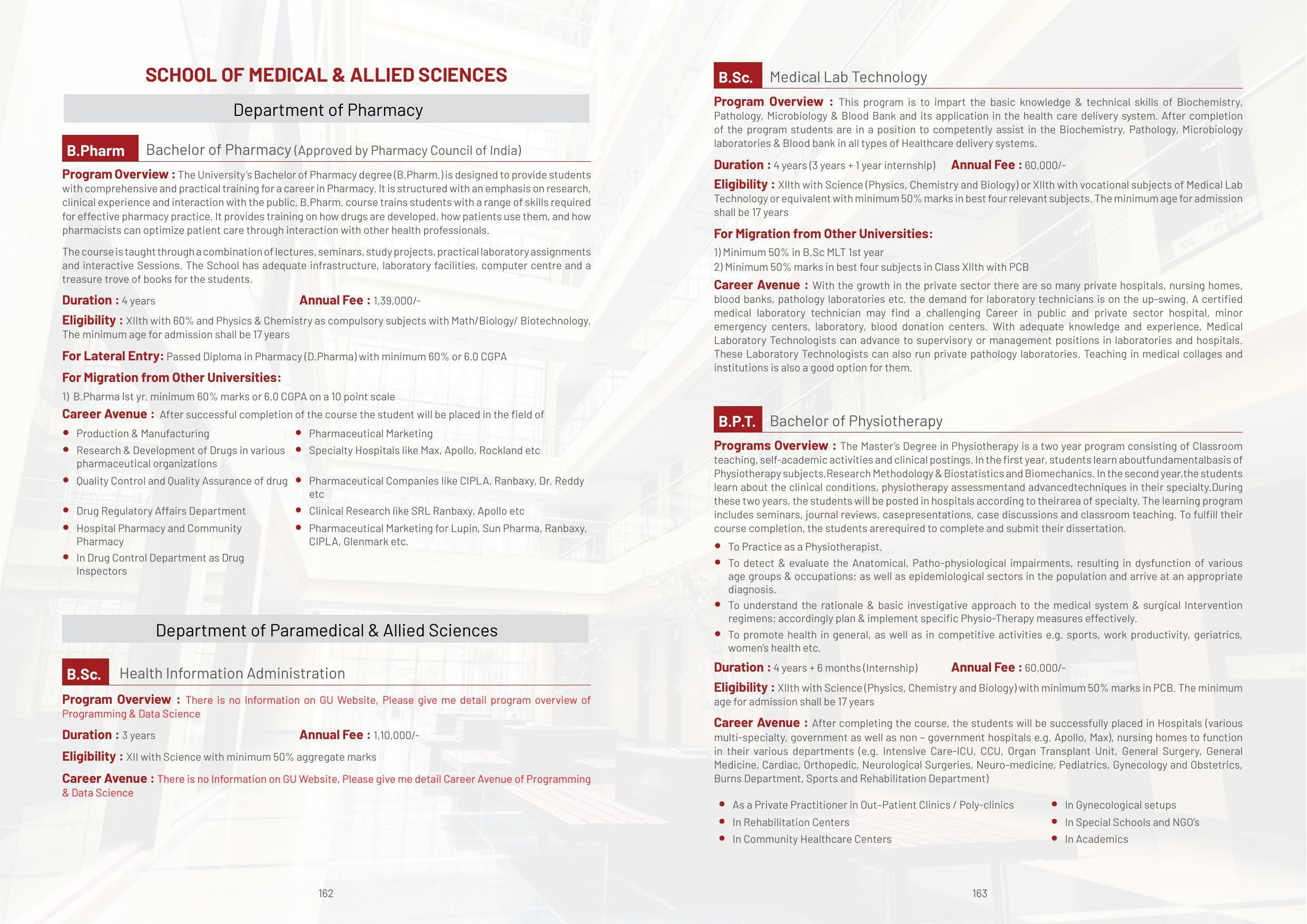 Galgotias University, Gautam Buddh Nagar Non-Engg. Prospectus 2021-22 - Page 103