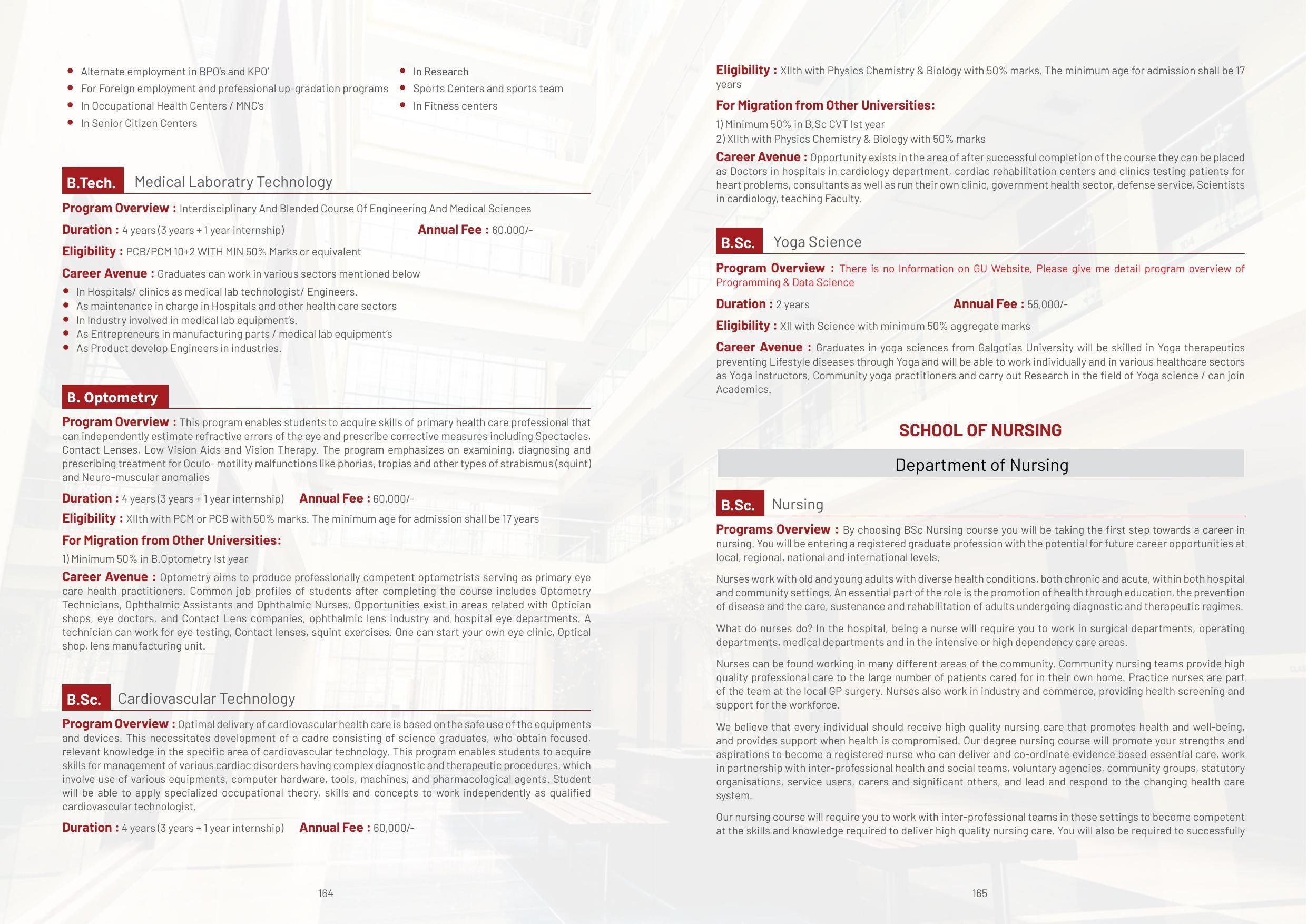 Galgotias University, Gautam Buddh Nagar Non-Engg. Prospectus 2021-22 - Page 104