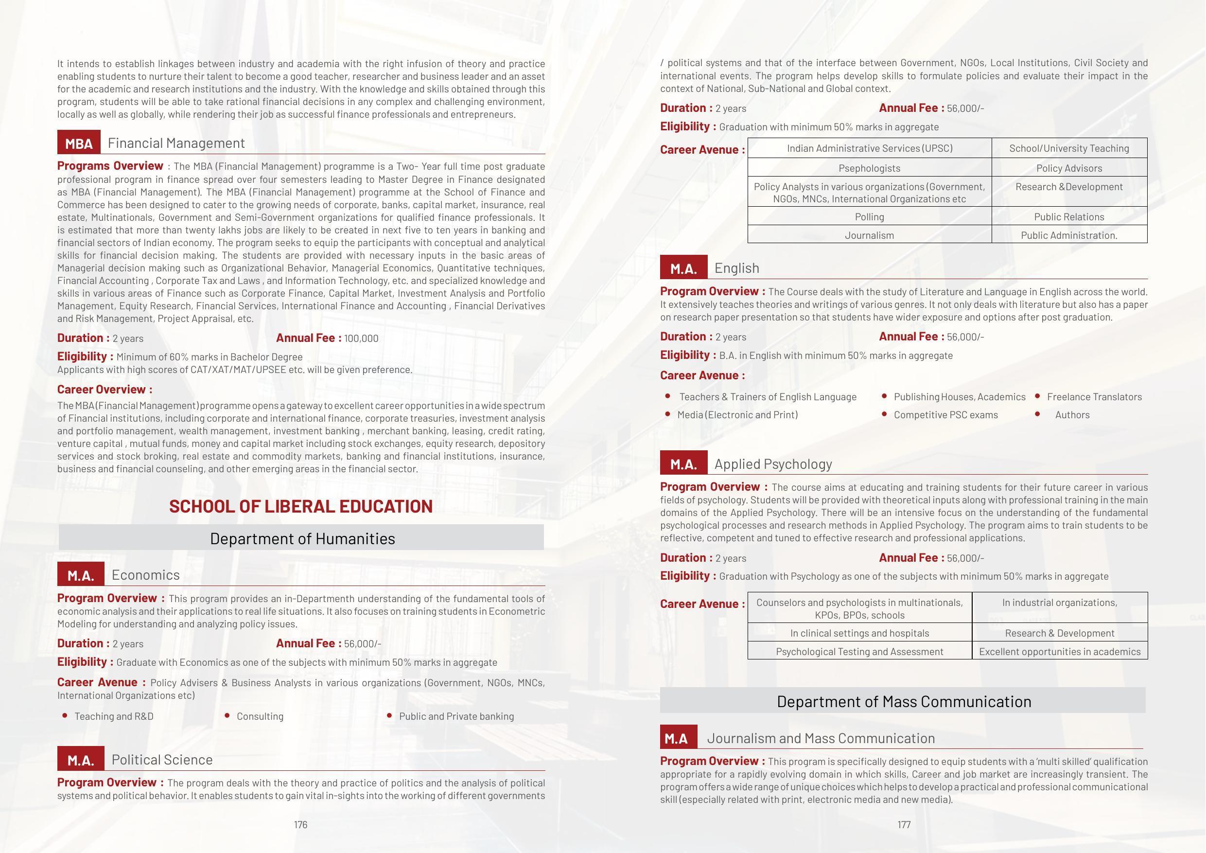 Galgotias University, Gautam Buddh Nagar Non-Engg. Prospectus 2021-22 - Page 110