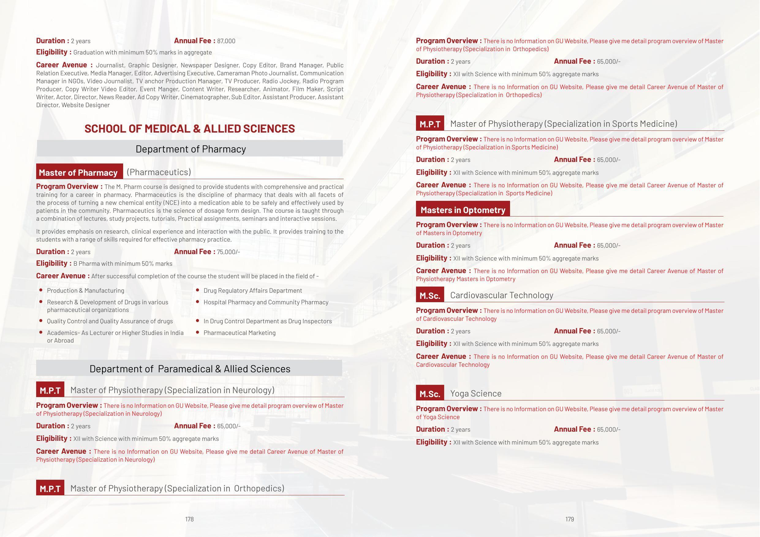 Galgotias University, Gautam Buddh Nagar Non-Engg. Prospectus 2021-22 - Page 111