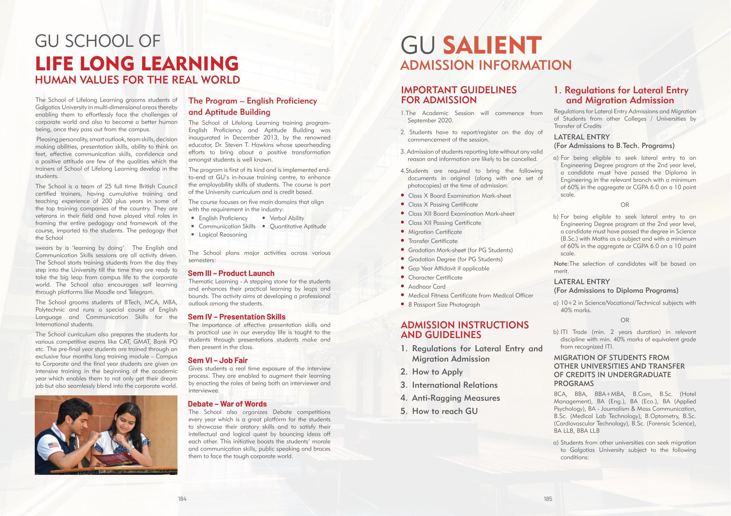 Galgotias University, Gautam Buddh Nagar Non-Engg. Prospectus 2021-22 - Page 114