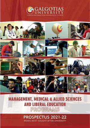 Galgotias University, Gautam Buddh Nagar Non-Engg.  Prospectus 2021-22