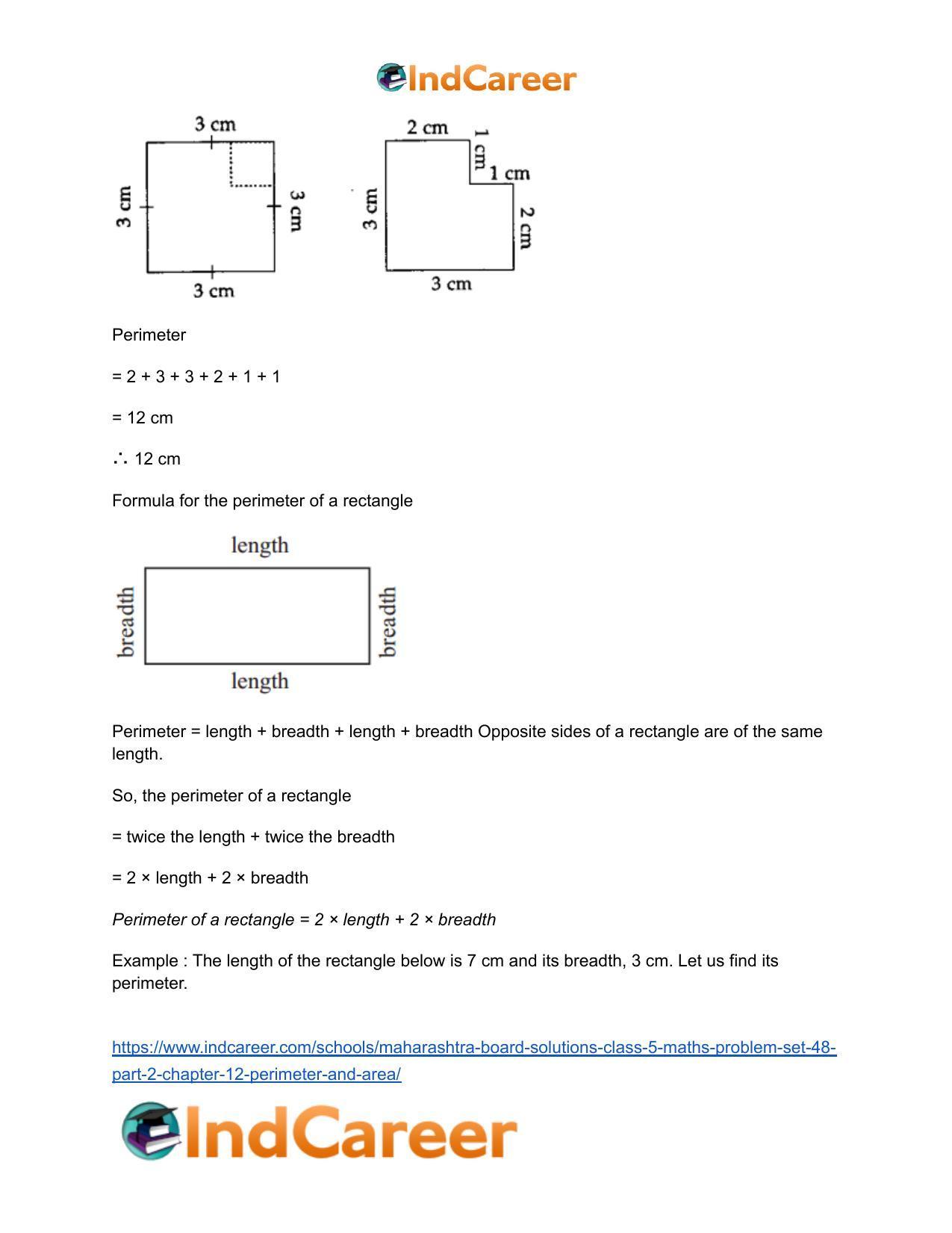 Maharashtra Board Solutions Class 5-Maths (Problem Set 48) - Part 2: Chapter 12- Perimeter and Area - Page 5