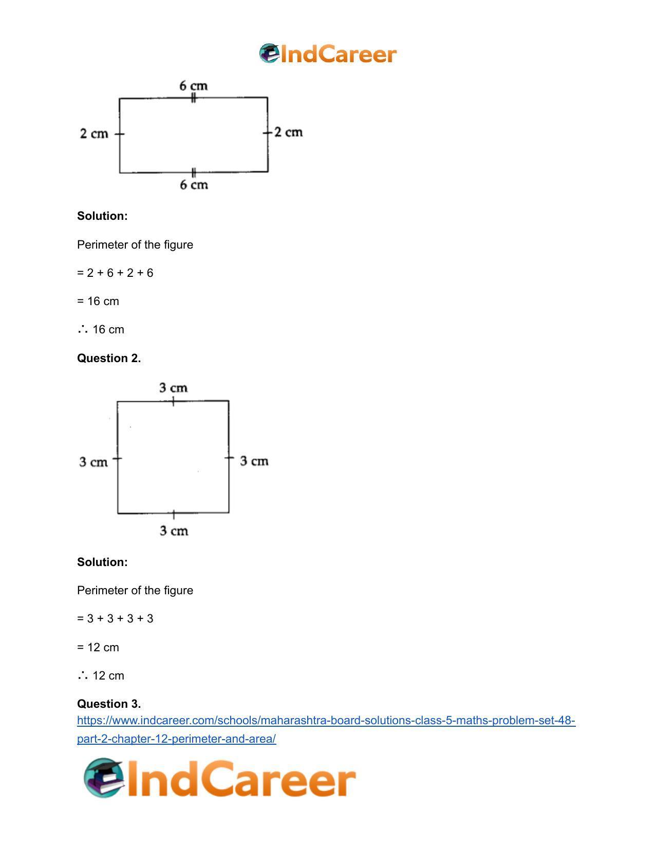 Maharashtra Board Solutions Class 5-Maths (Problem Set 48) - Part 2: Chapter 12- Perimeter and Area - Page 8