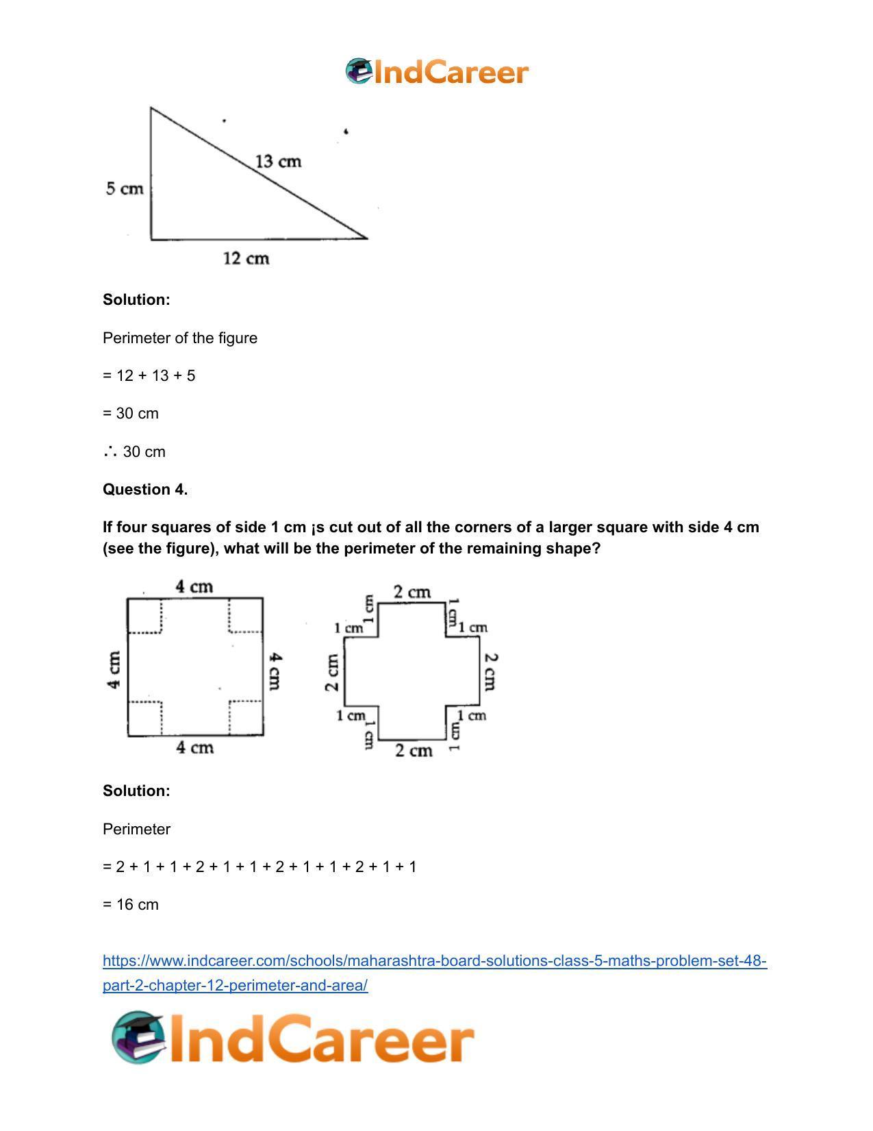 Maharashtra Board Solutions Class 5-Maths (Problem Set 48) - Part 2: Chapter 12- Perimeter and Area - Page 9