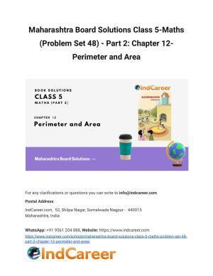 Maharashtra Board Solutions Class 5-Maths (Problem Set 48) - Part 2: Chapter 12- Perimeter and Area