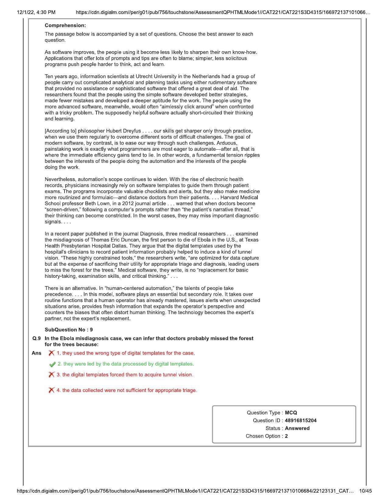 CAT 2022 CAT Slot 3 Question Paper - Page 10