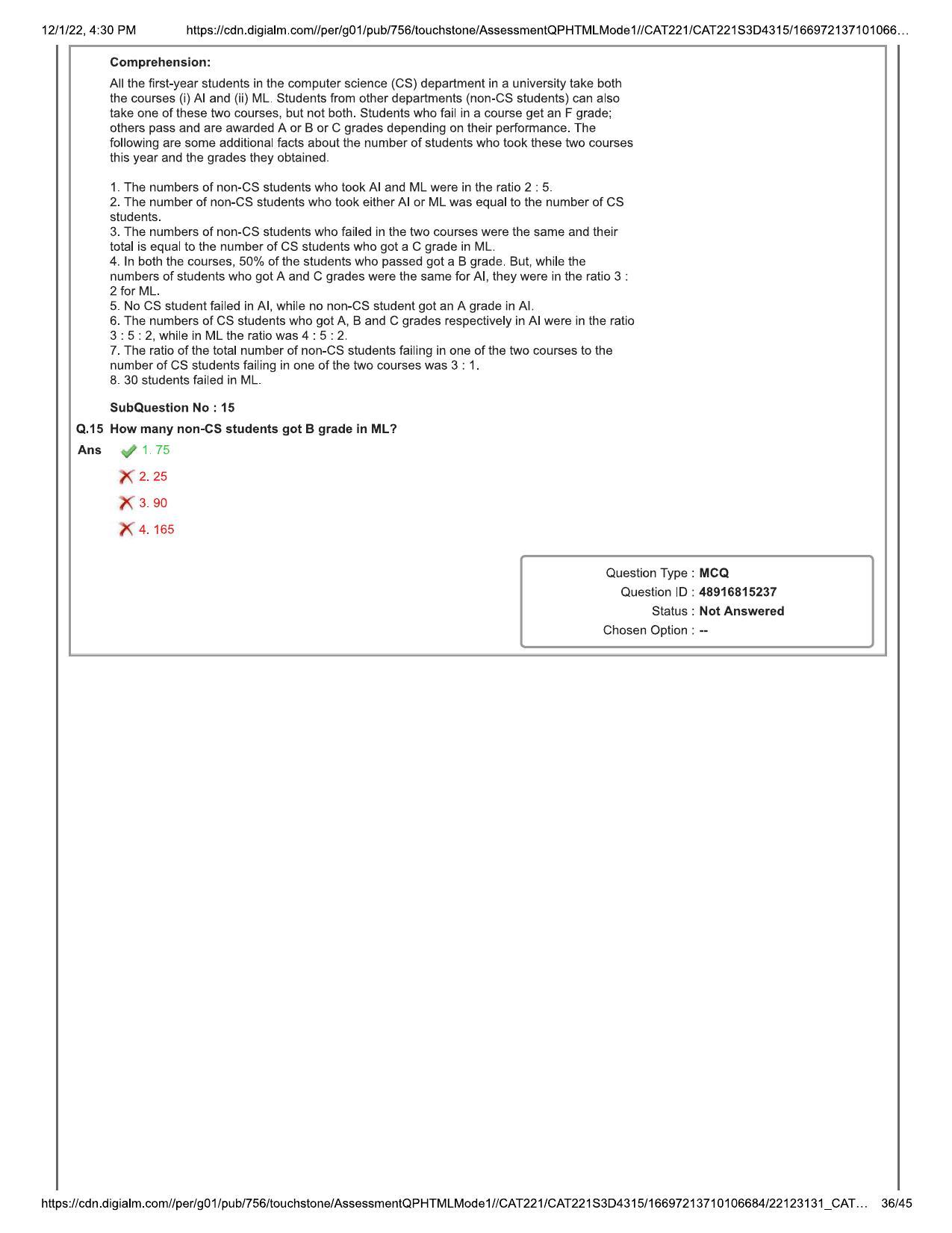 CAT 2022 CAT Slot 3 Question Paper - Page 36