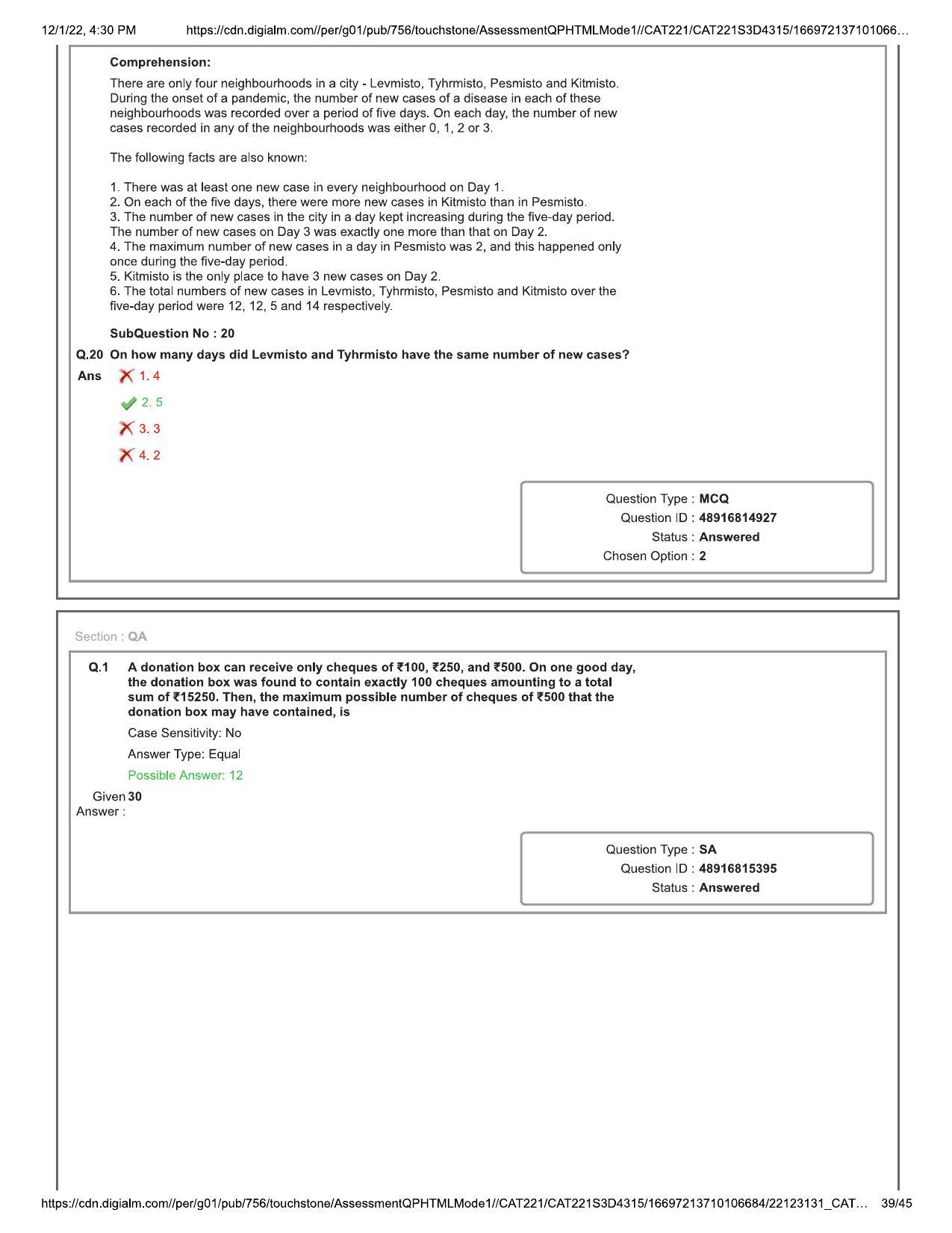 CAT 2022 CAT Slot 3 Question Paper - Page 39