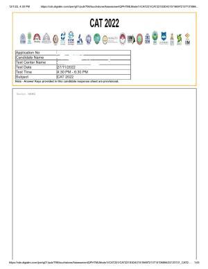 CAT 2022 CAT Slot 3 Question Paper