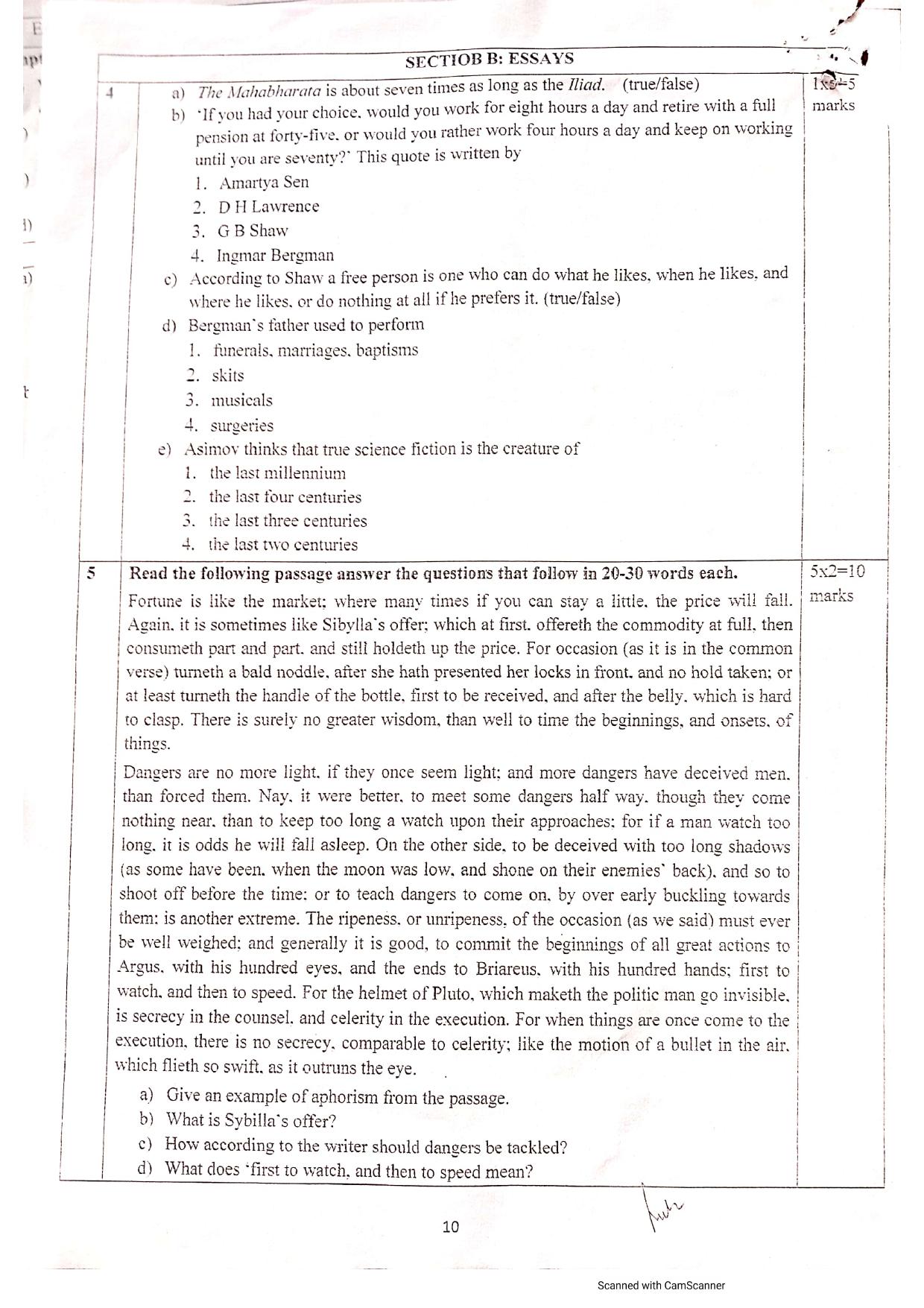 JKBOSE Class 12 English Literature Model Question Paper - Page 3