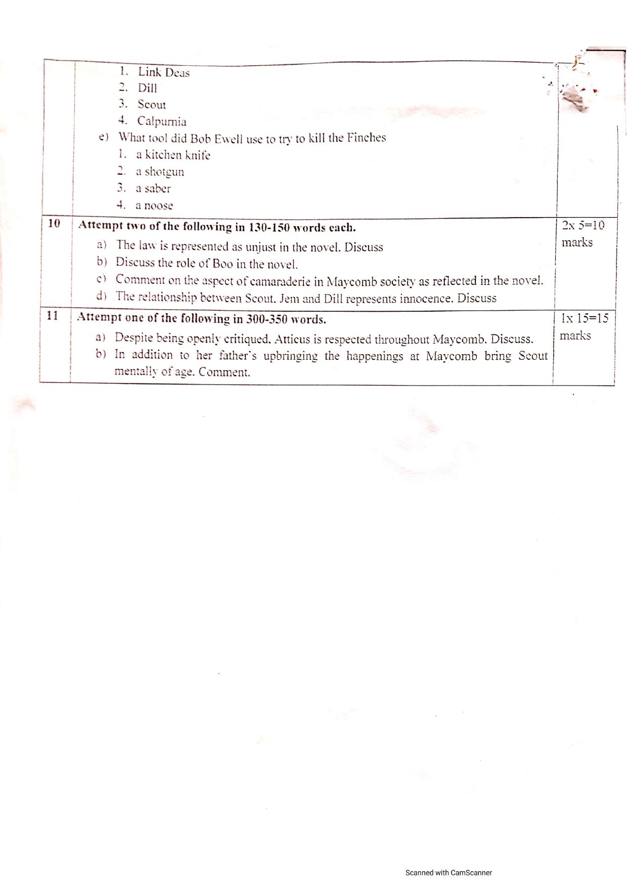 JKBOSE Class 12 English Literature Model Question Paper - Page 5