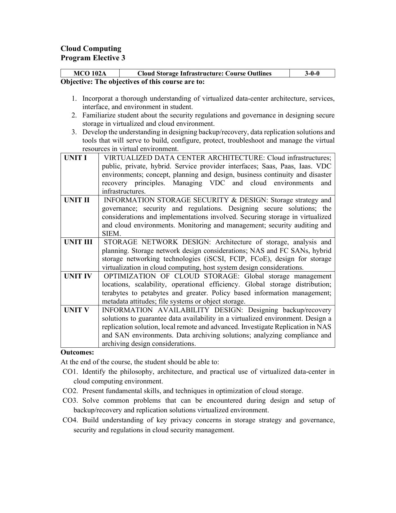JECRC Jaipur M Tech - Computer Science and Engineering Syllabus - Page 72