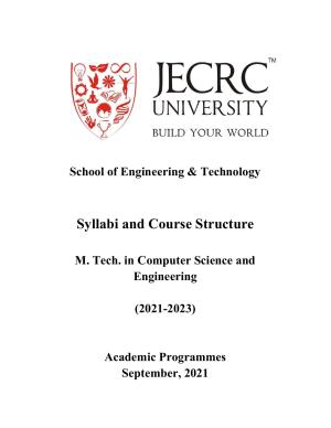 JECRC Jaipur M Tech - Computer Science and Engineering Syllabus