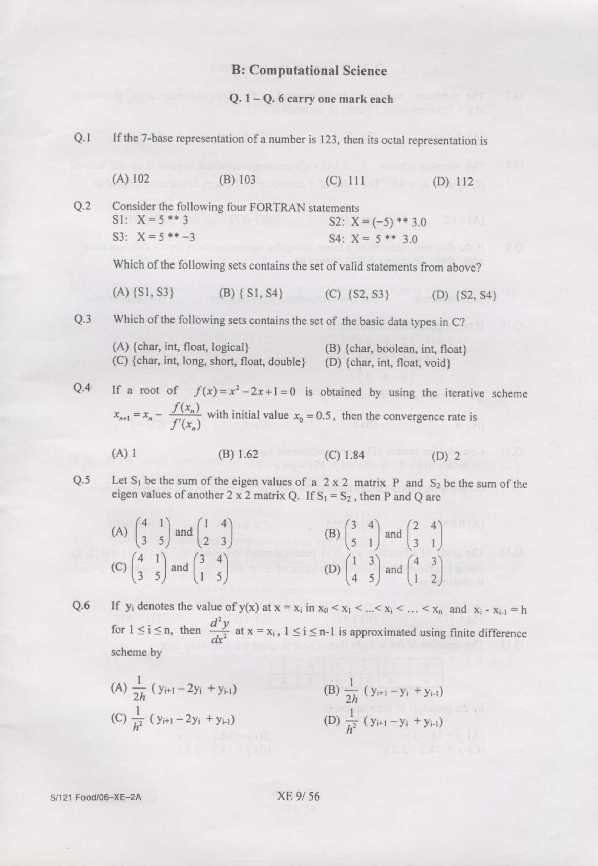 GATE 2007 Engineering Sciences (XE) Question Paper with Answer Key - Page 9