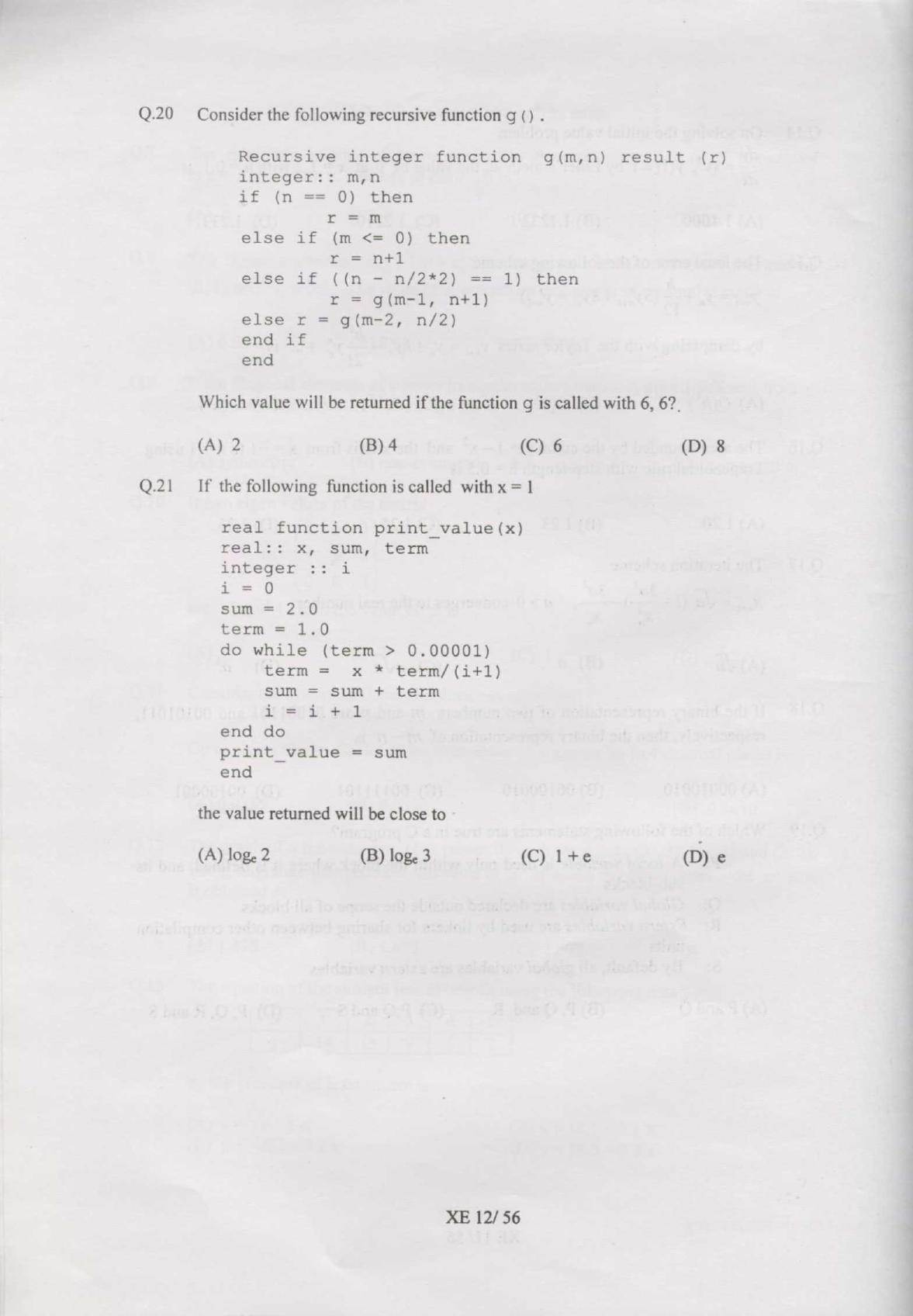 GATE 2007 Engineering Sciences (XE) Question Paper with Answer Key - Page 12