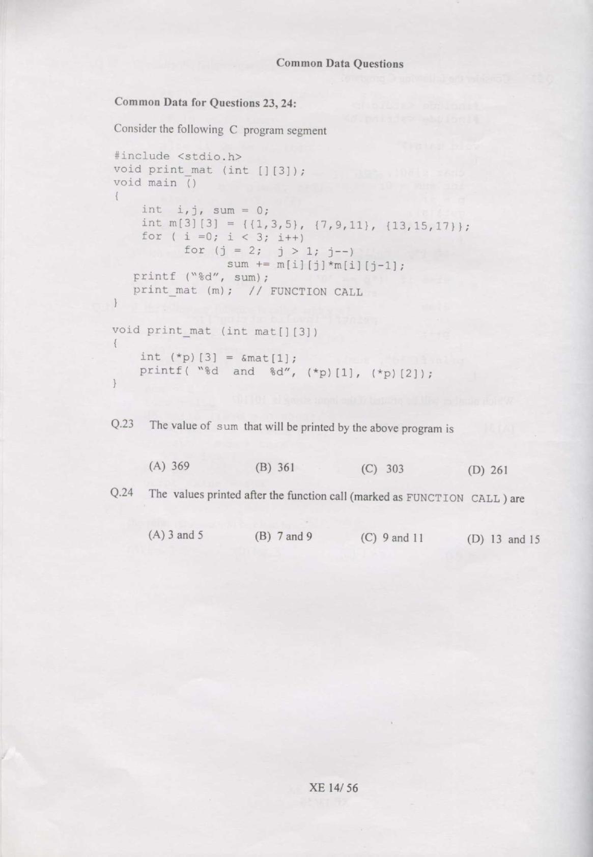 GATE 2007 Engineering Sciences (XE) Question Paper with Answer Key - Page 14