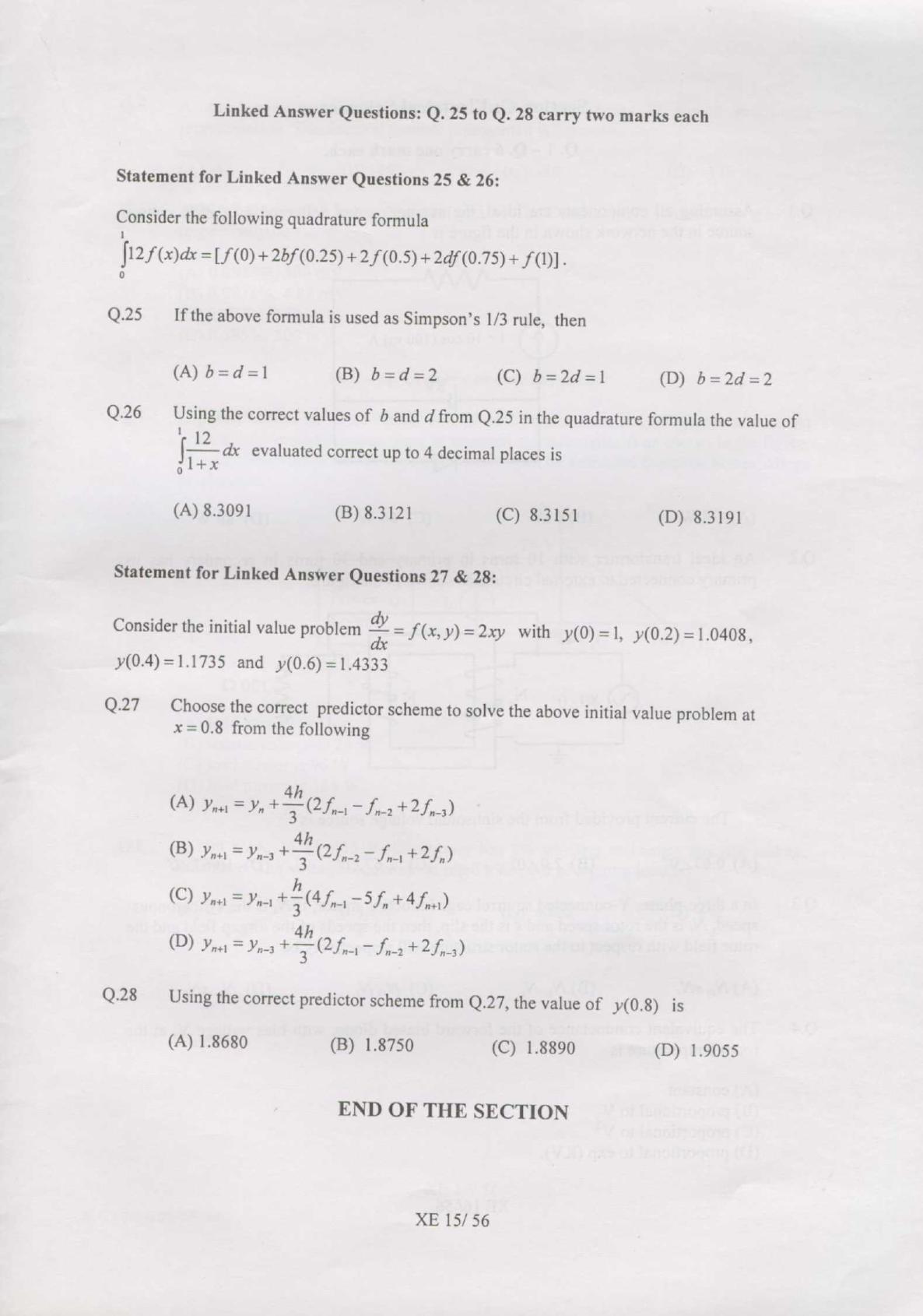 GATE 2007 Engineering Sciences (XE) Question Paper with Answer Key - Page 15