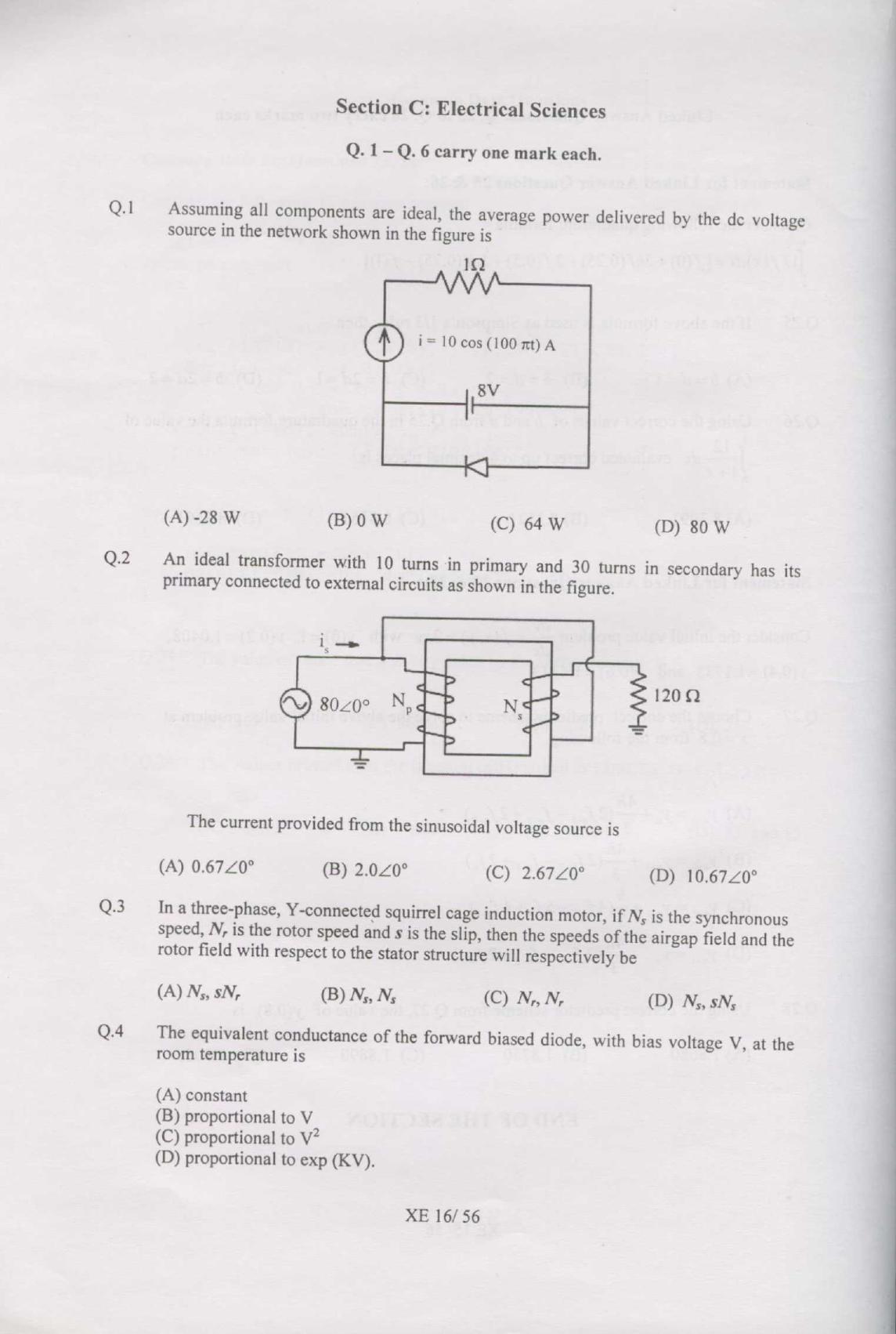 GATE 2007 Engineering Sciences (XE) Question Paper with Answer Key - Page 16