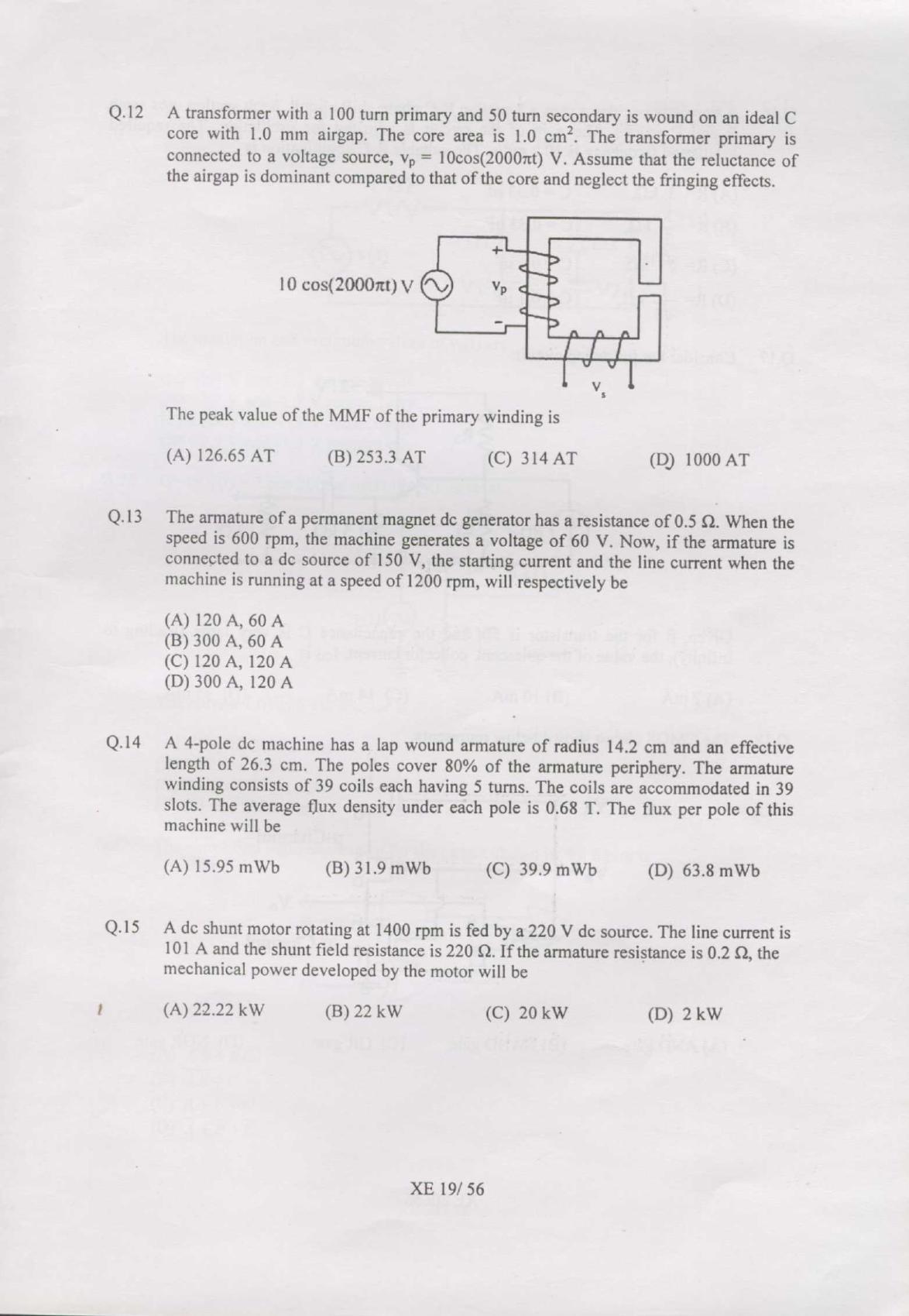 GATE 2007 Engineering Sciences (XE) Question Paper with Answer Key - Page 19