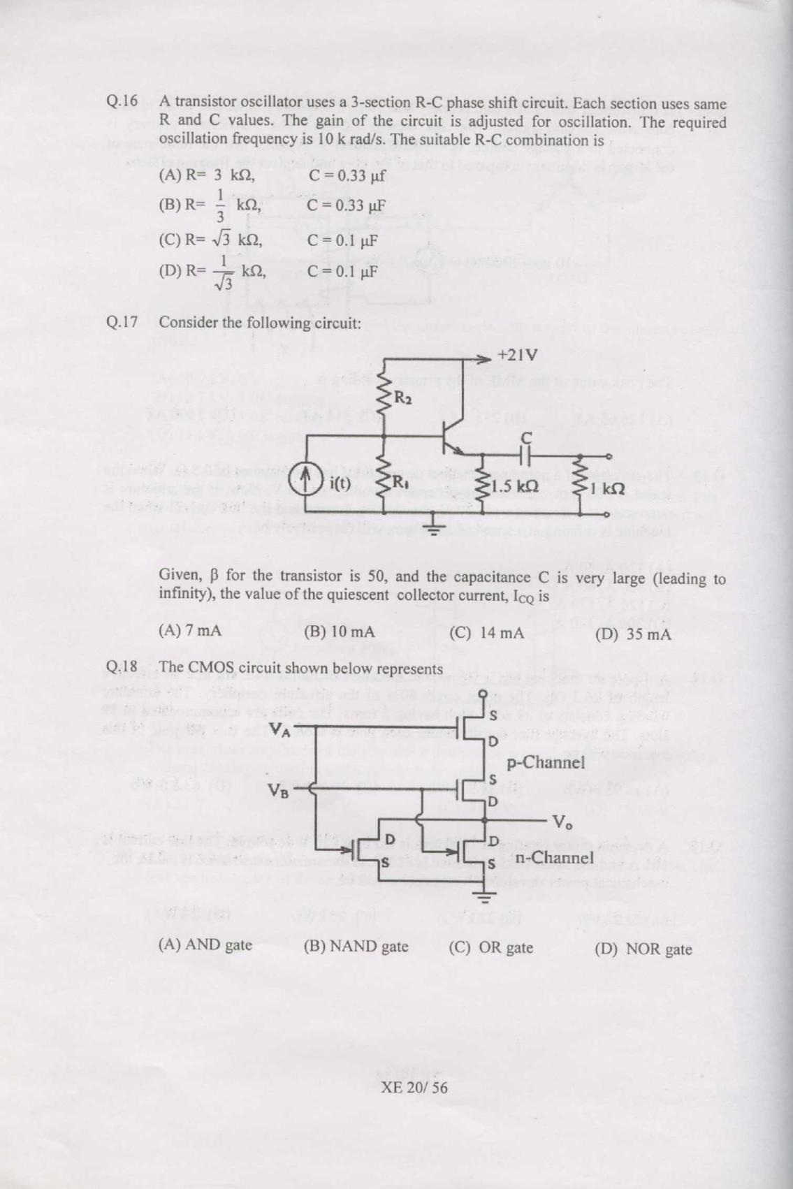 GATE 2007 Engineering Sciences (XE) Question Paper with Answer Key - Page 20